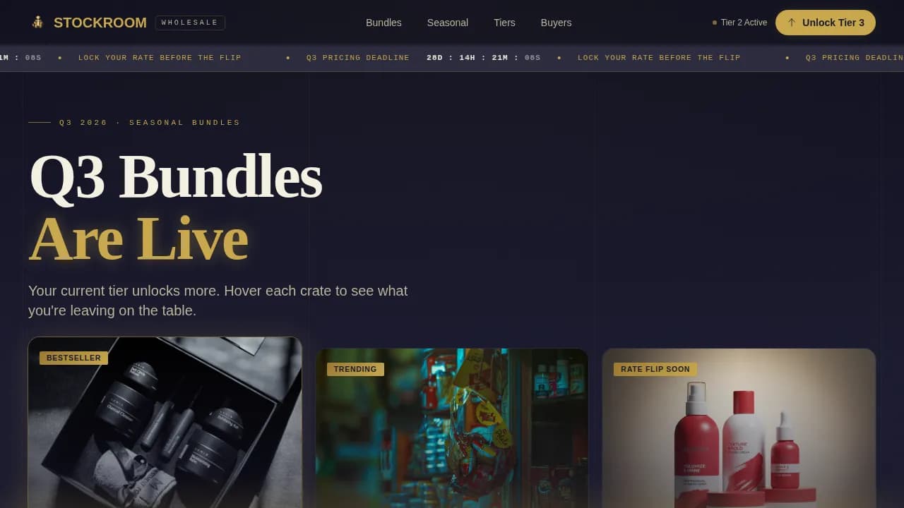 Stockroom — Intelligent Wholesale Marketplace Landing Page Template