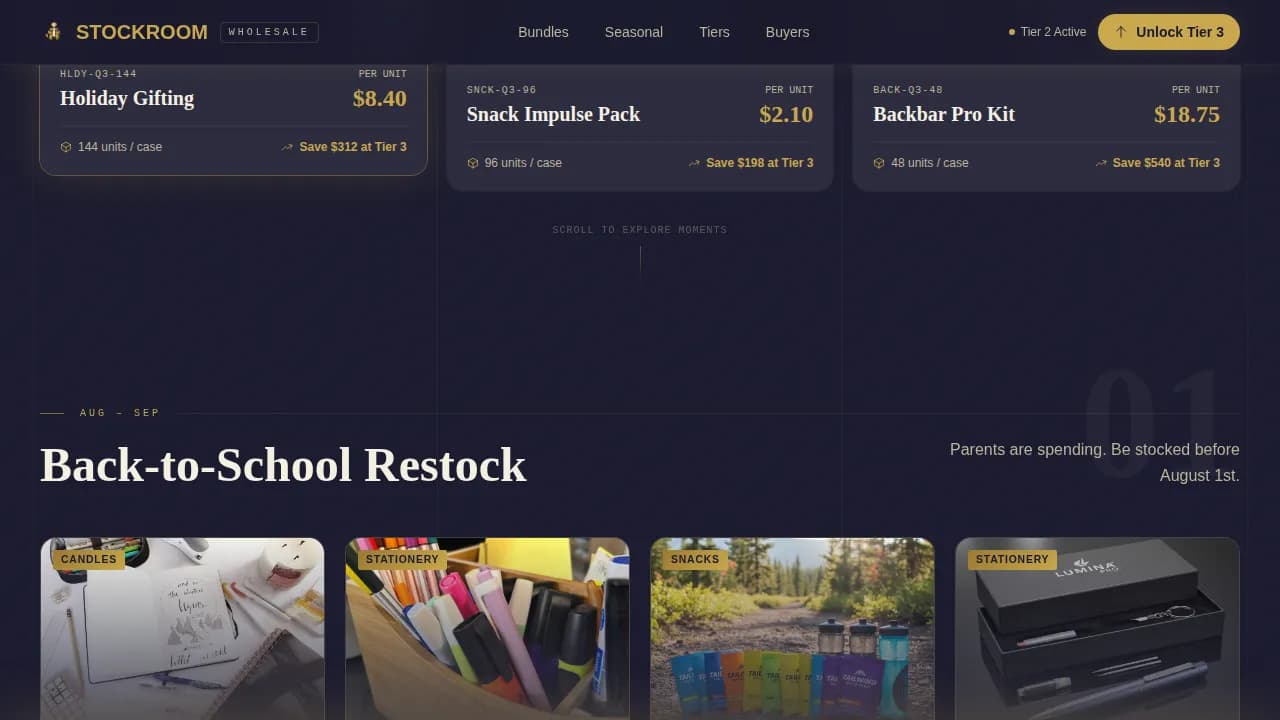 Stockroom — Intelligent Wholesale Marketplace Landing Page Template