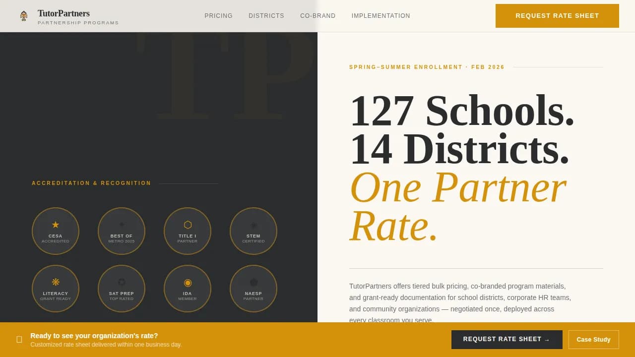 Tutorpartner — Winning B2B Education Landing Page Template