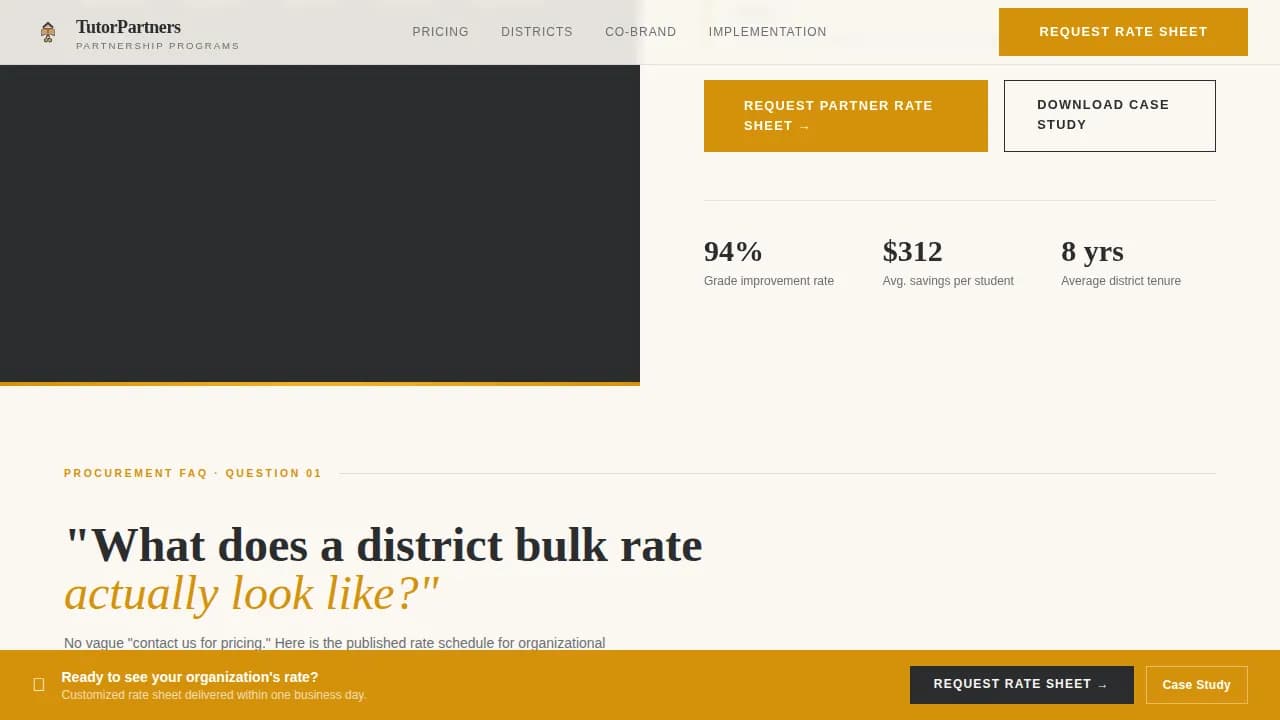 Tutorpartner — Winning B2B Education Landing Page Template