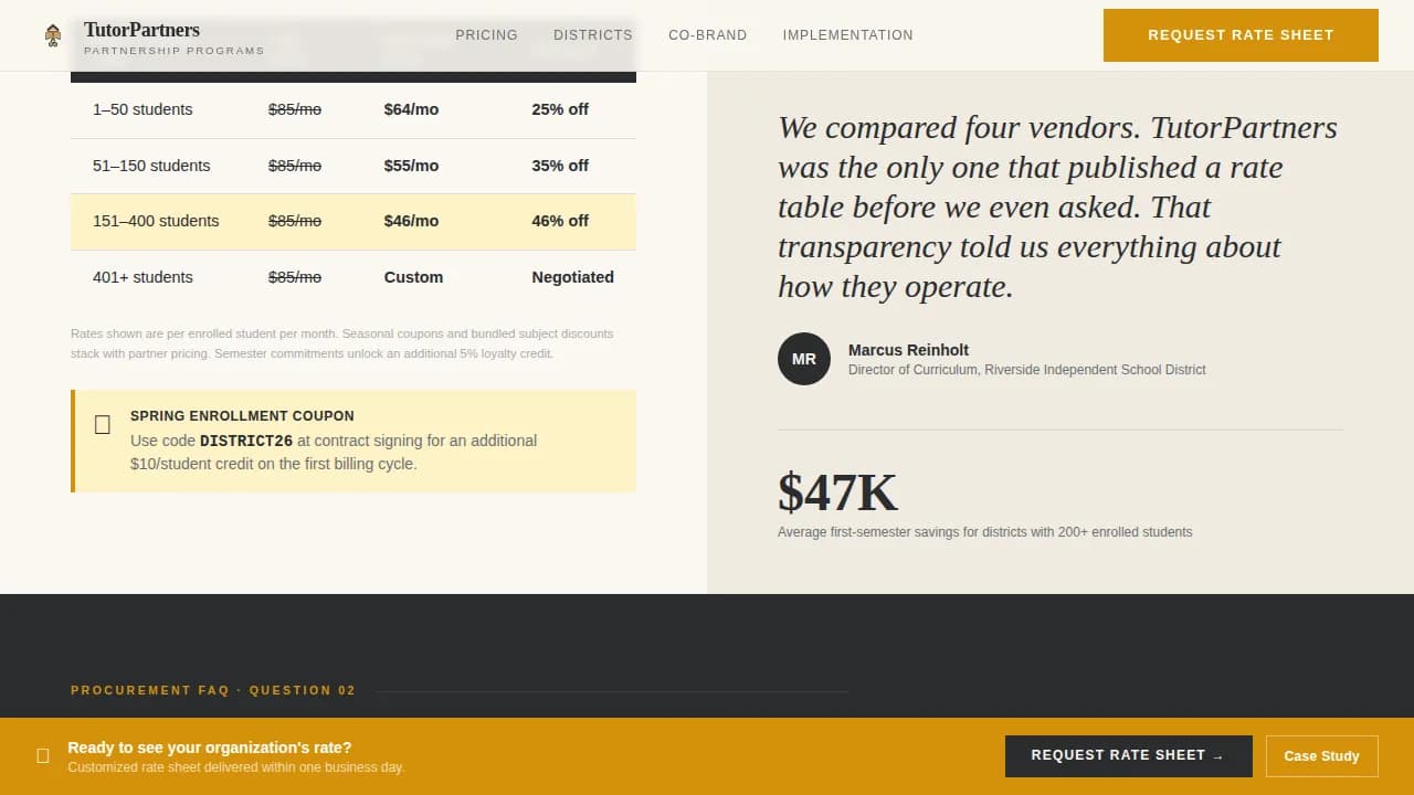 Tutorpartner — Winning B2B Education Landing Page Template