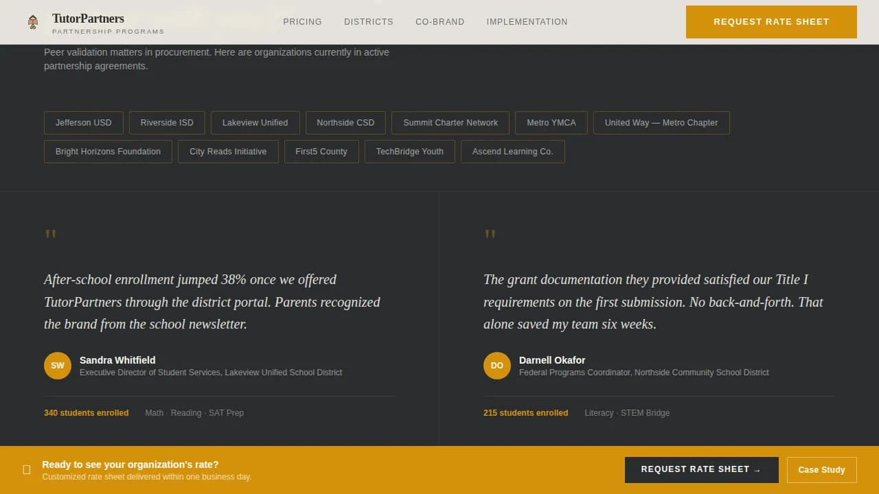Tutorpartner — Winning B2B Education Landing Page Template