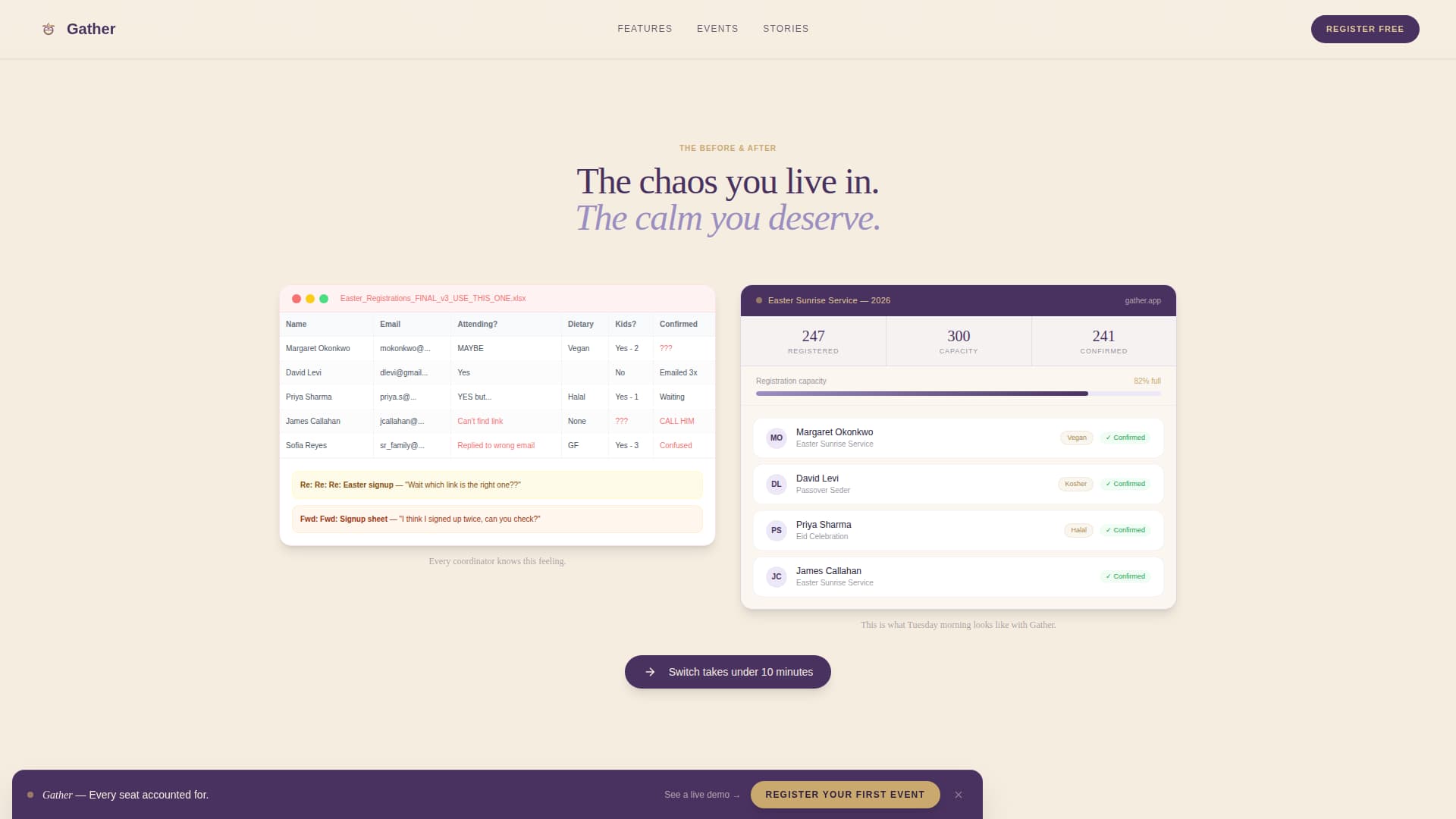 Religious Event Booking Website Template