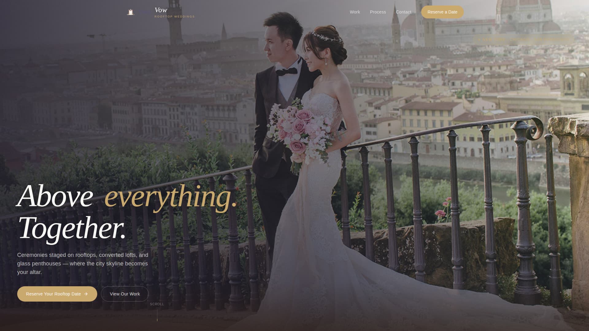 Rooftop Wedding Blog Website Template