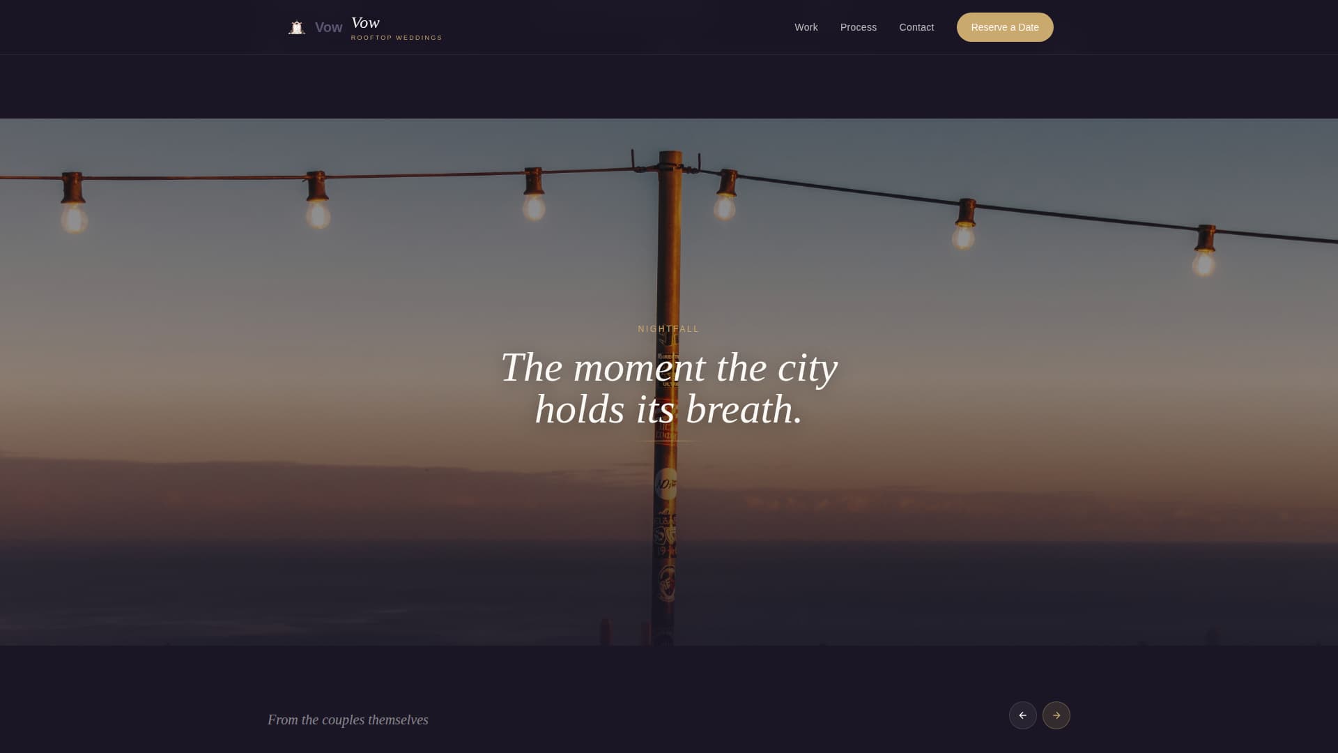 Rooftop Wedding Blog Website Template
