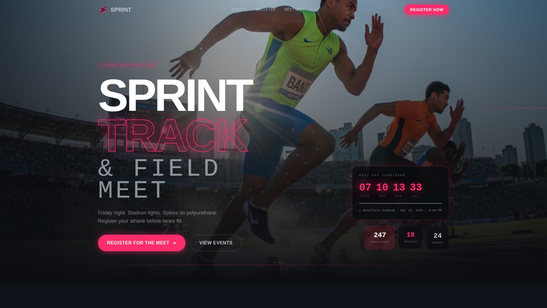 Sprint - Electrifying Trackandfield Landing Page Template