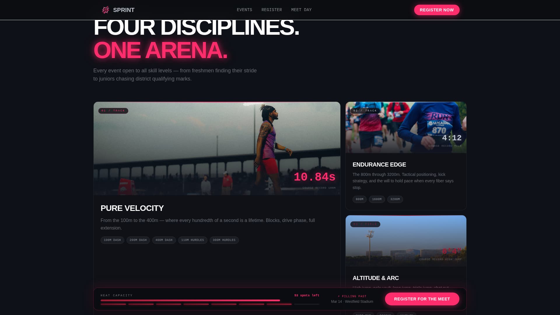Sprint - Electrifying Trackandfield Landing Page Template