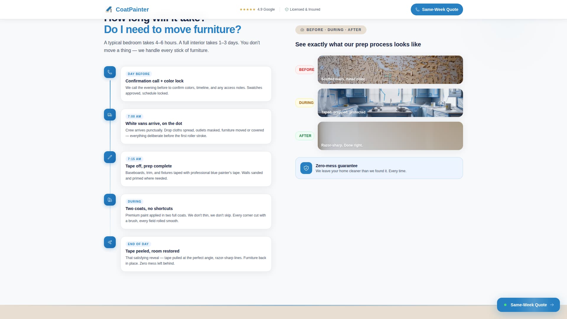 Painter Marketing Booking Website Template