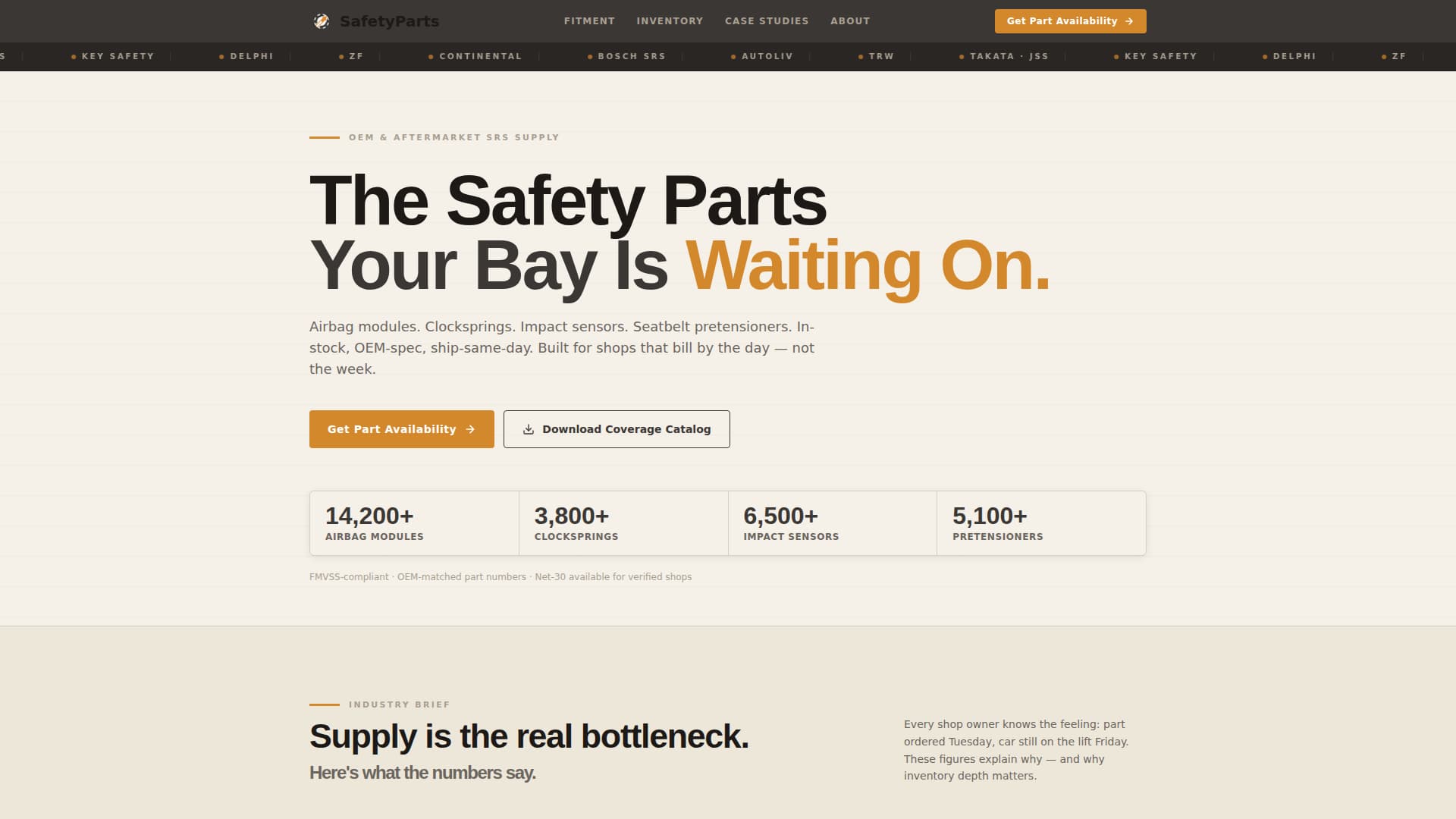 Safetyparts - Trusted Automotive Landing Page Template