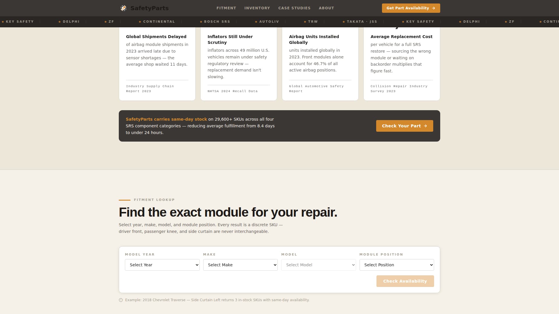 Safetyparts - Trusted Automotive Landing Page Template
