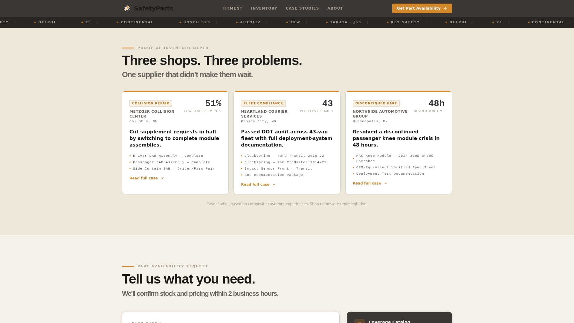 Safetyparts - Trusted Automotive Landing Page Template
