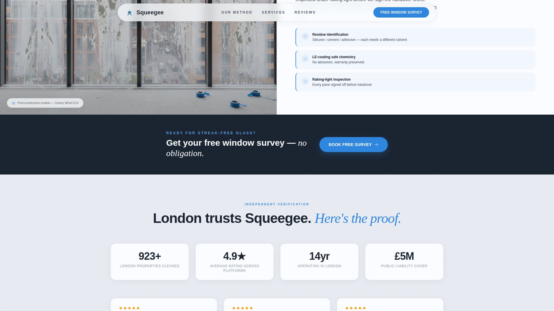 Squeegee - Spotless Windowcleaning Landing Page Template