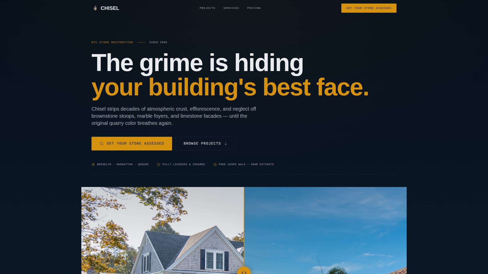 Chisel - Powerful Stonerestoration Landing Page Template