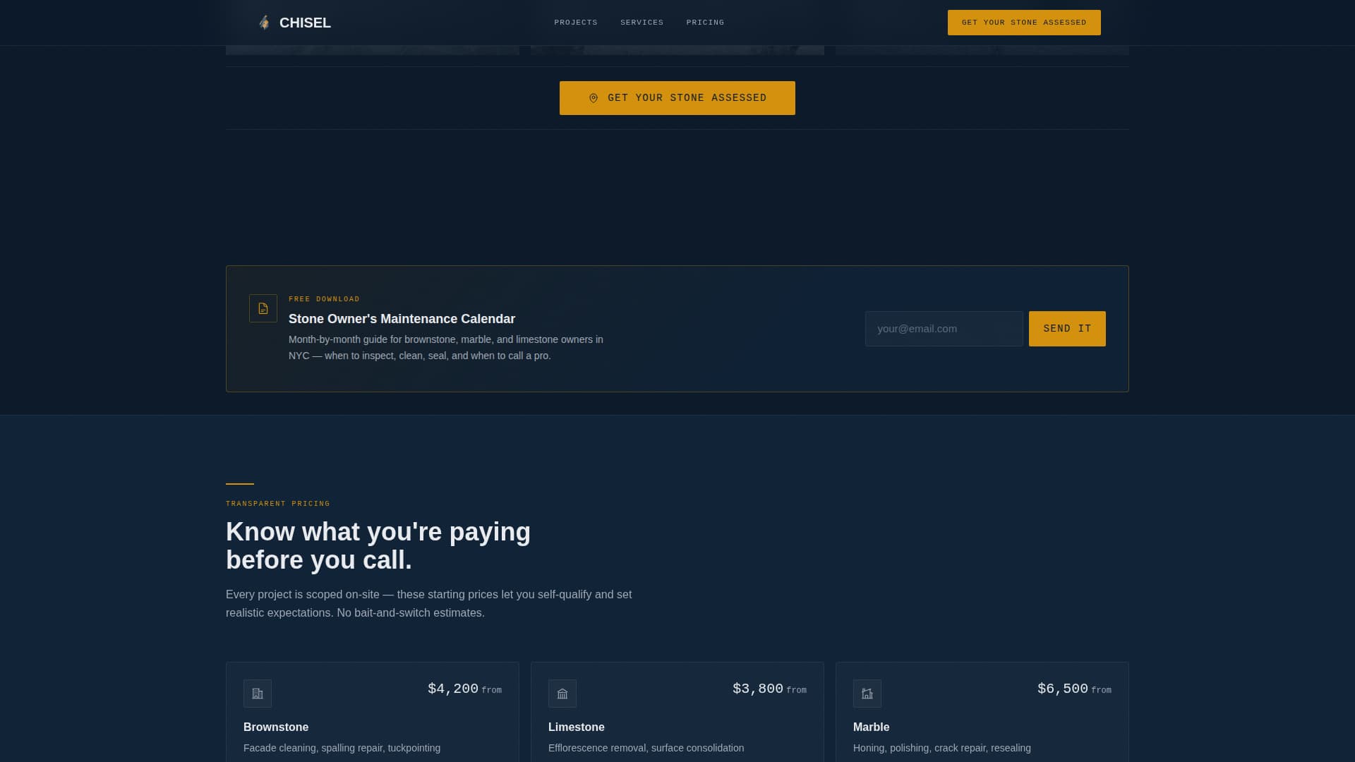 Chisel - Powerful Stonerestoration Landing Page Template