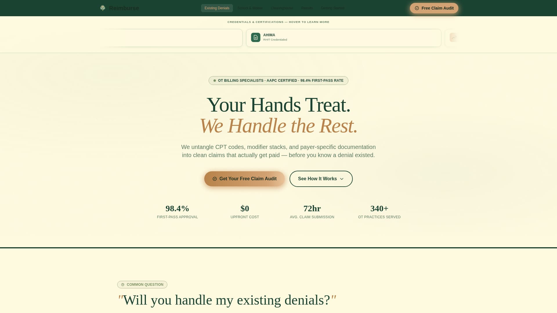 Occupational Therapist FAQ Website Template