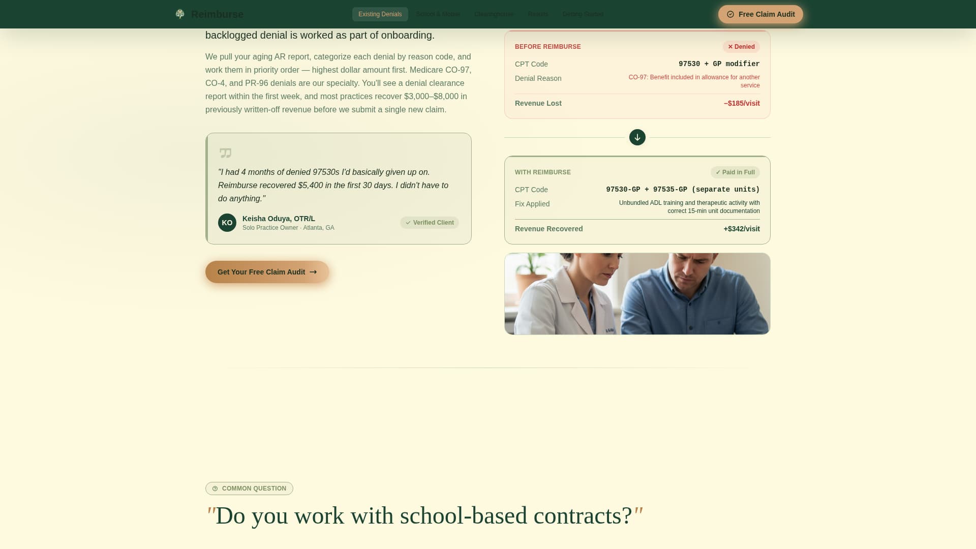 Occupational Therapist FAQ Website Template