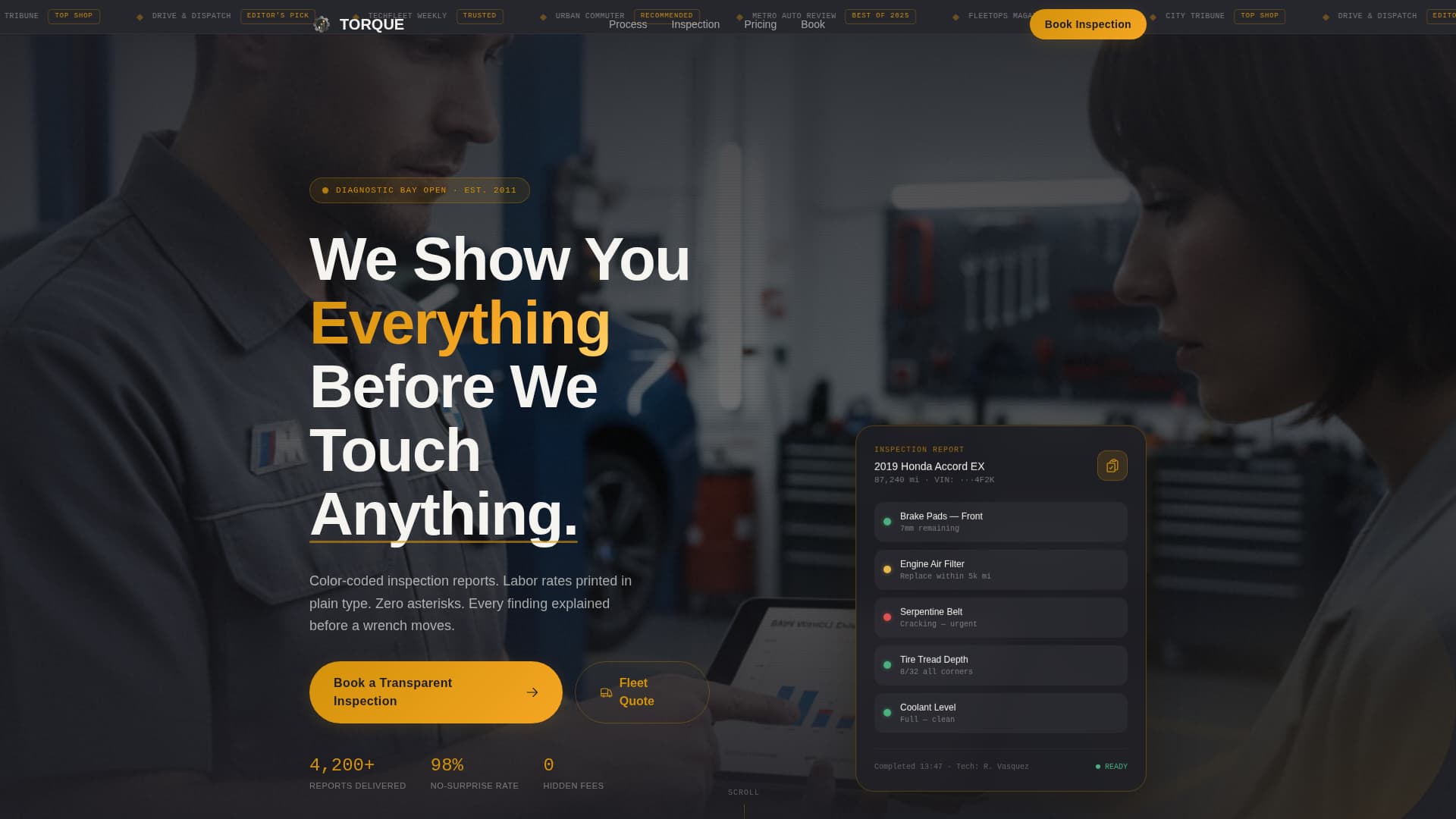 Mechanic Booking Website Template