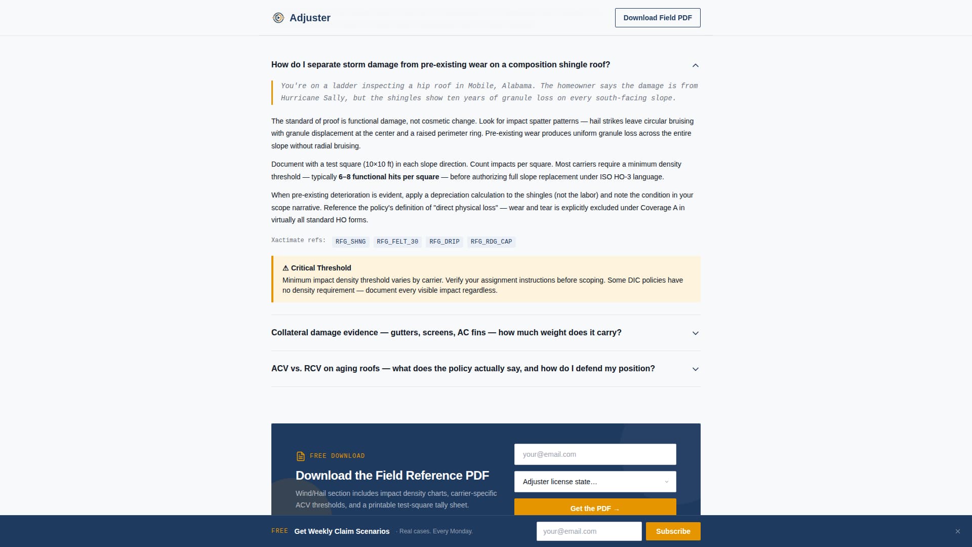 Insurance Adjuster FAQ Website Template