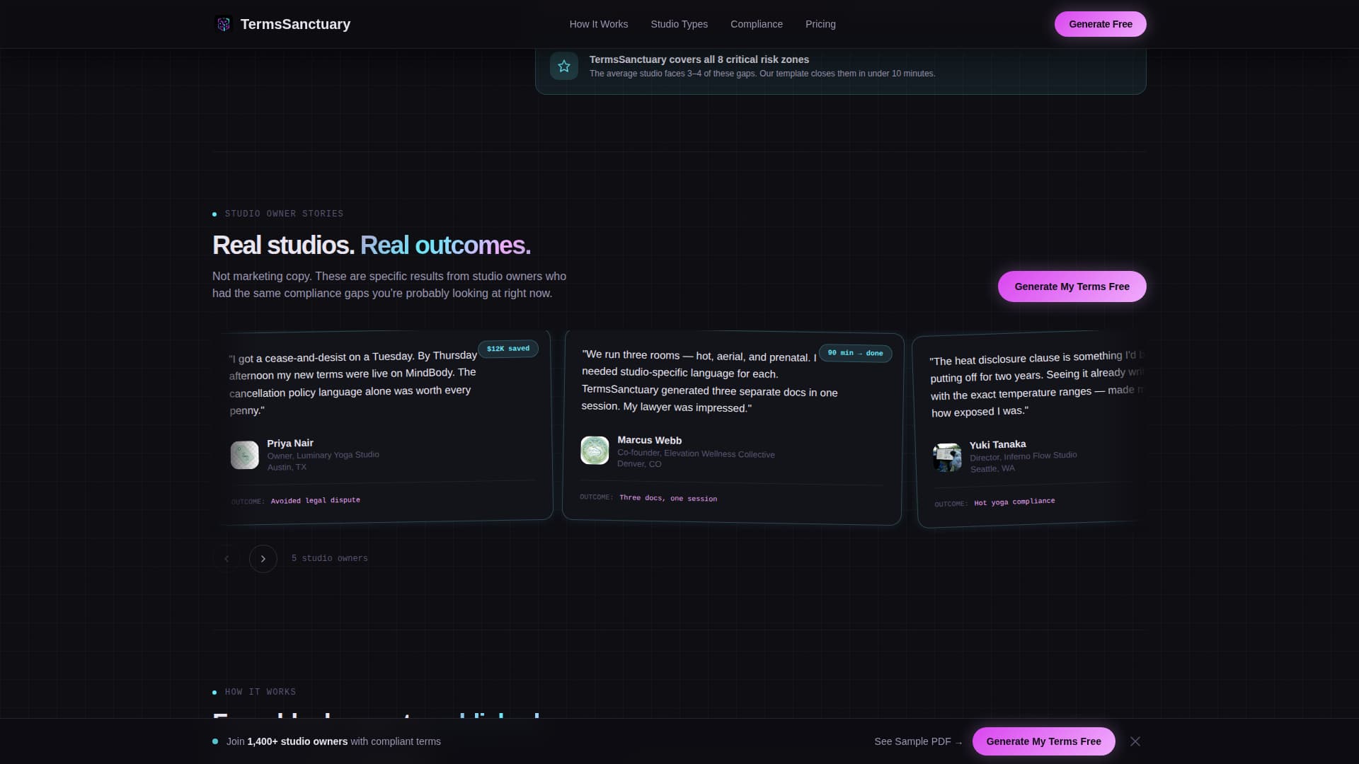 Yoga Studio Specialist Privacy Policy Website Template