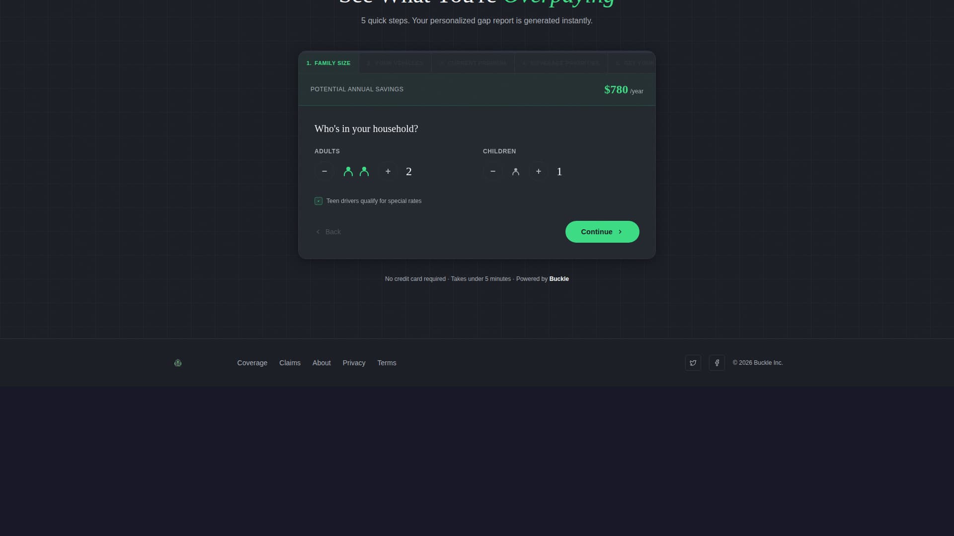 Buckle - Trusted Familyauto Landing Page Template
