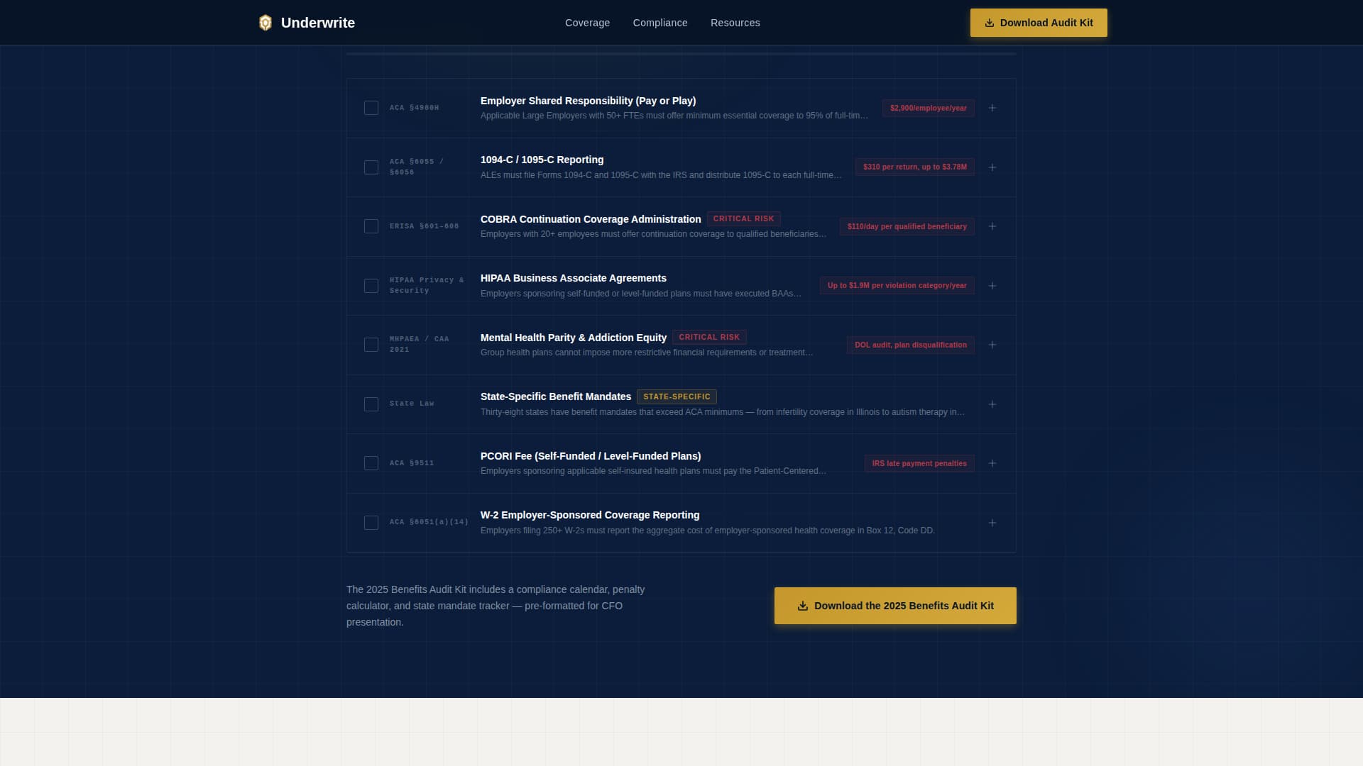 Underwrite - Executive Healthinsurance Landing Page Template