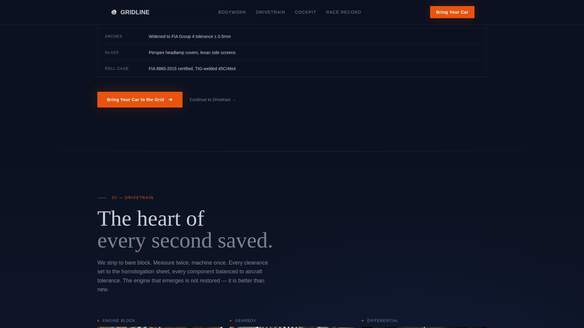 Gridline - Immersive Racing Landing Page Template