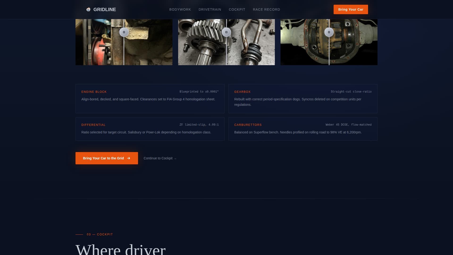 Gridline - Immersive Racing Landing Page Template