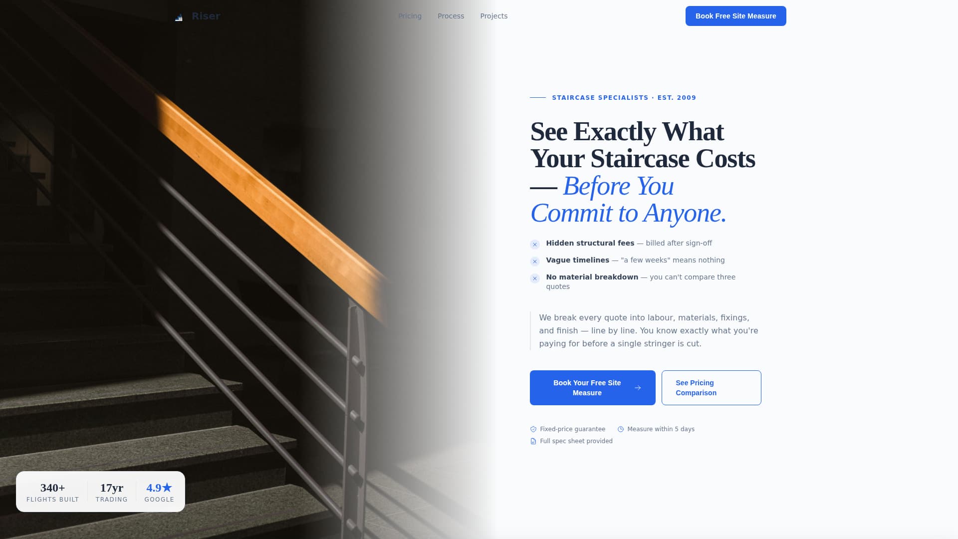 Stair Builder Business Booking Website Template