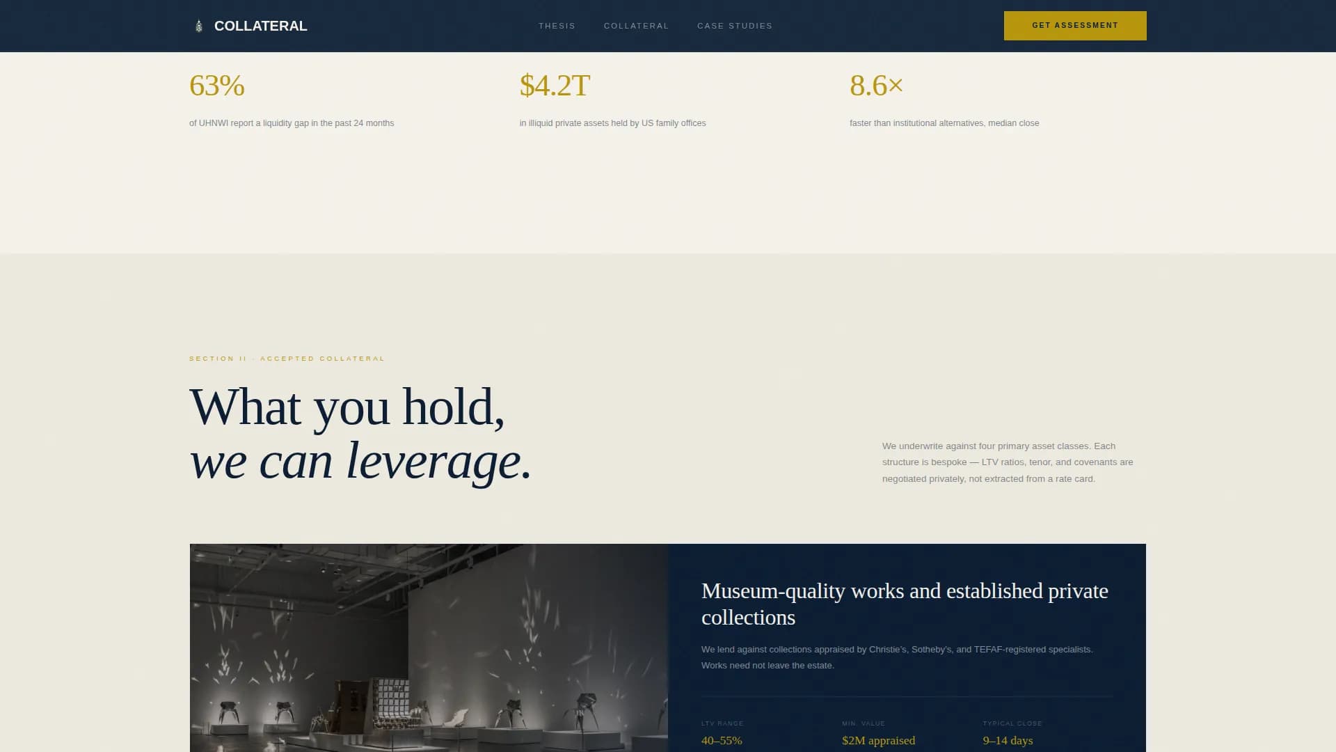 Collateral - Bespoke Private Lending Landing Page Template