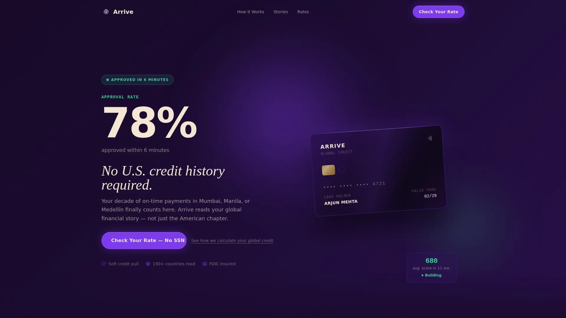 Establish — Credit Immigration Finance Landing Page Template