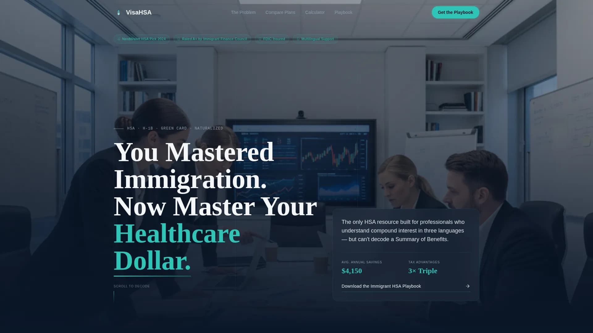 Visa - Immigrant HSA Comparison Landing Page Template