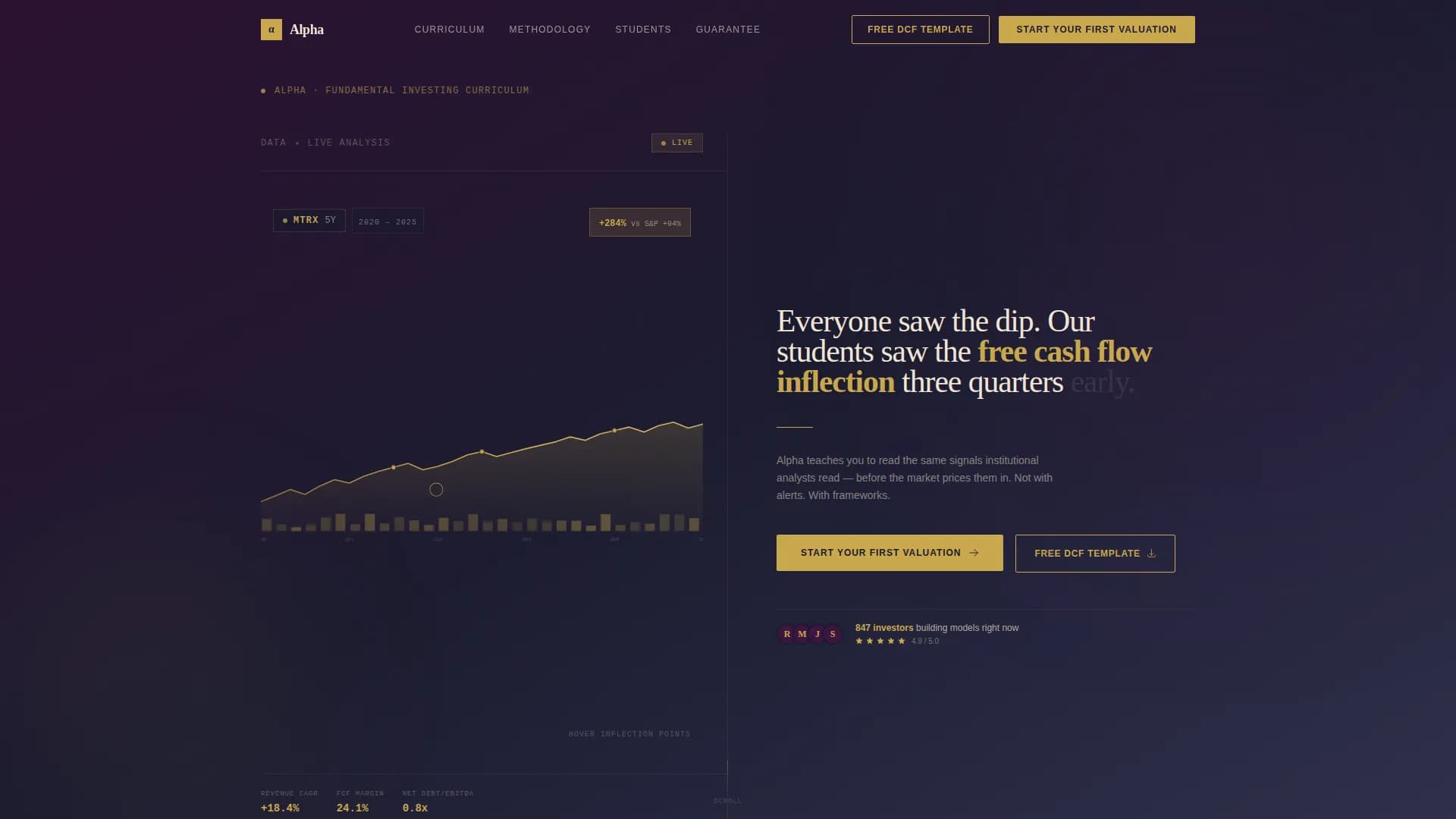 Alpha - Institutional Investing Education Landing Page Template