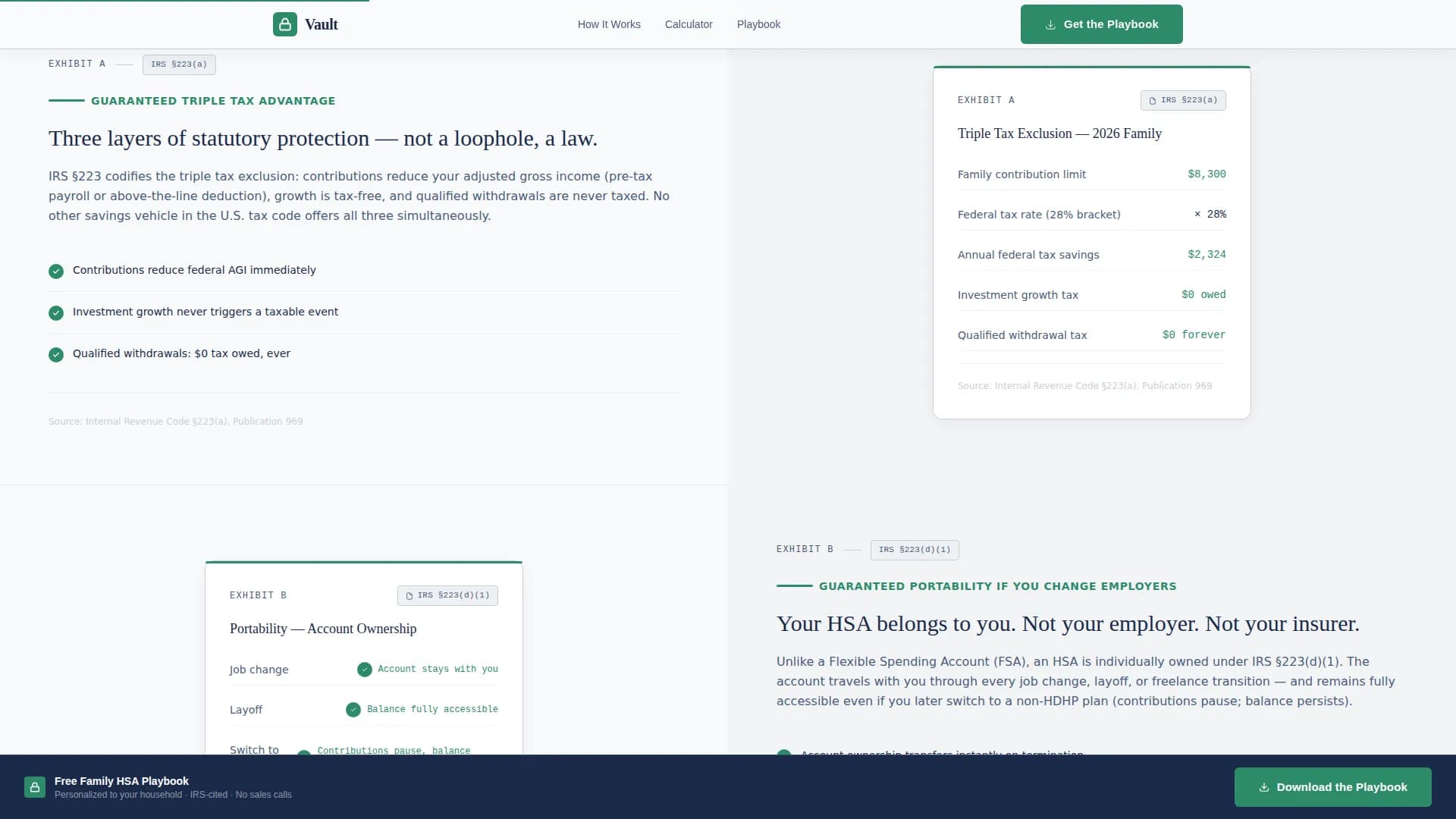 Vault - Guaranteed Family HSA Savings Landing Page Template