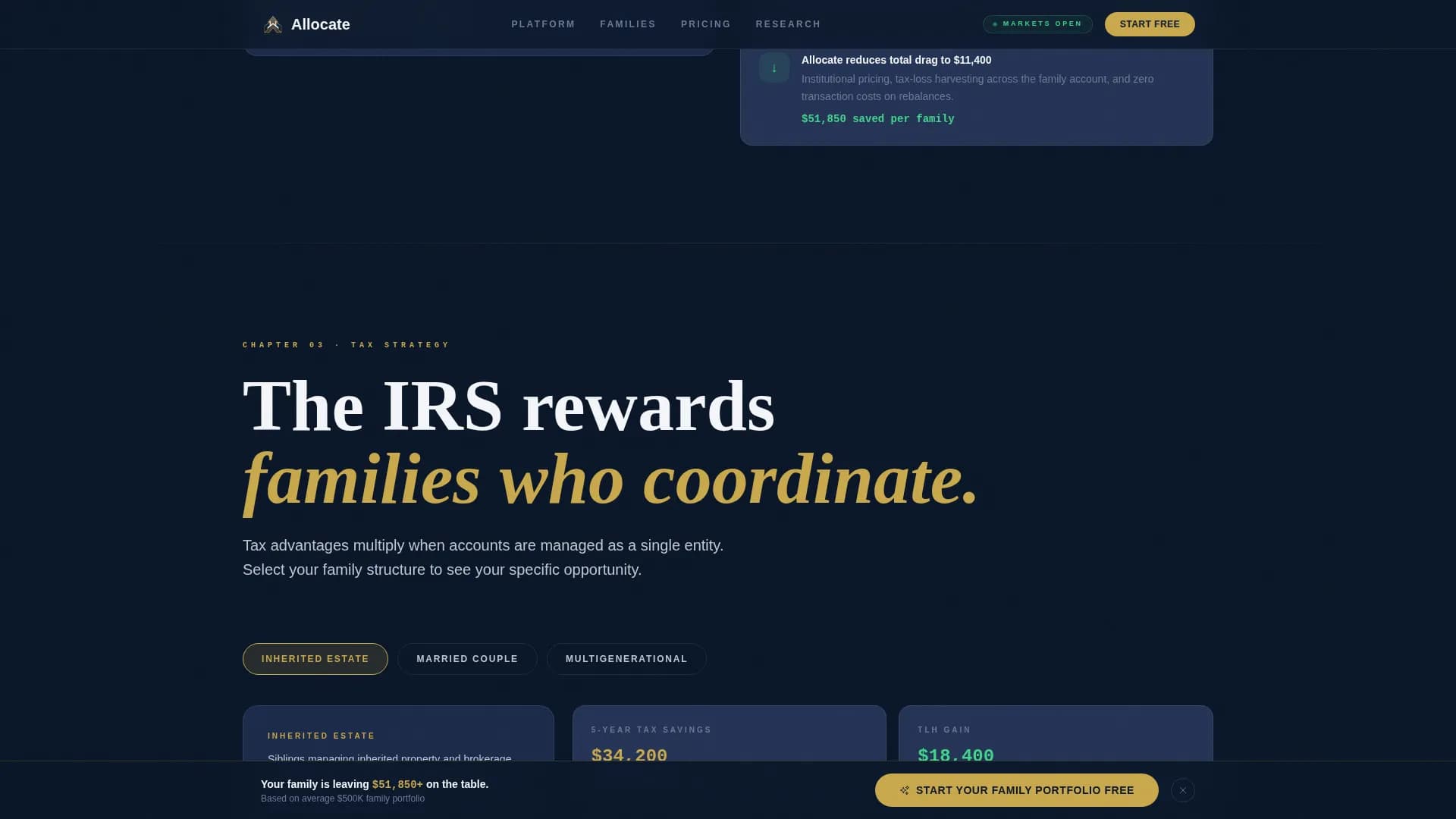 Allocate - Family Capital Management Landing Page Template