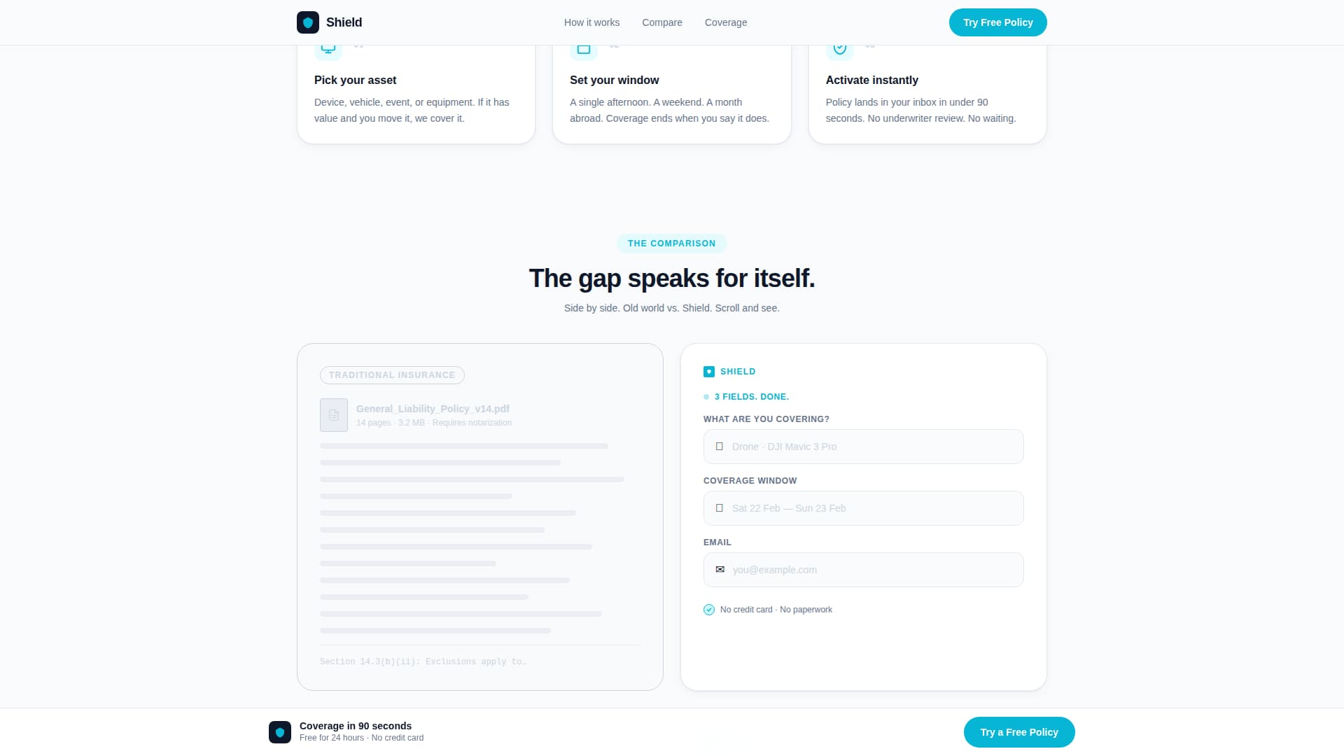 Shield - Instant Microinsurance Landing Page Template