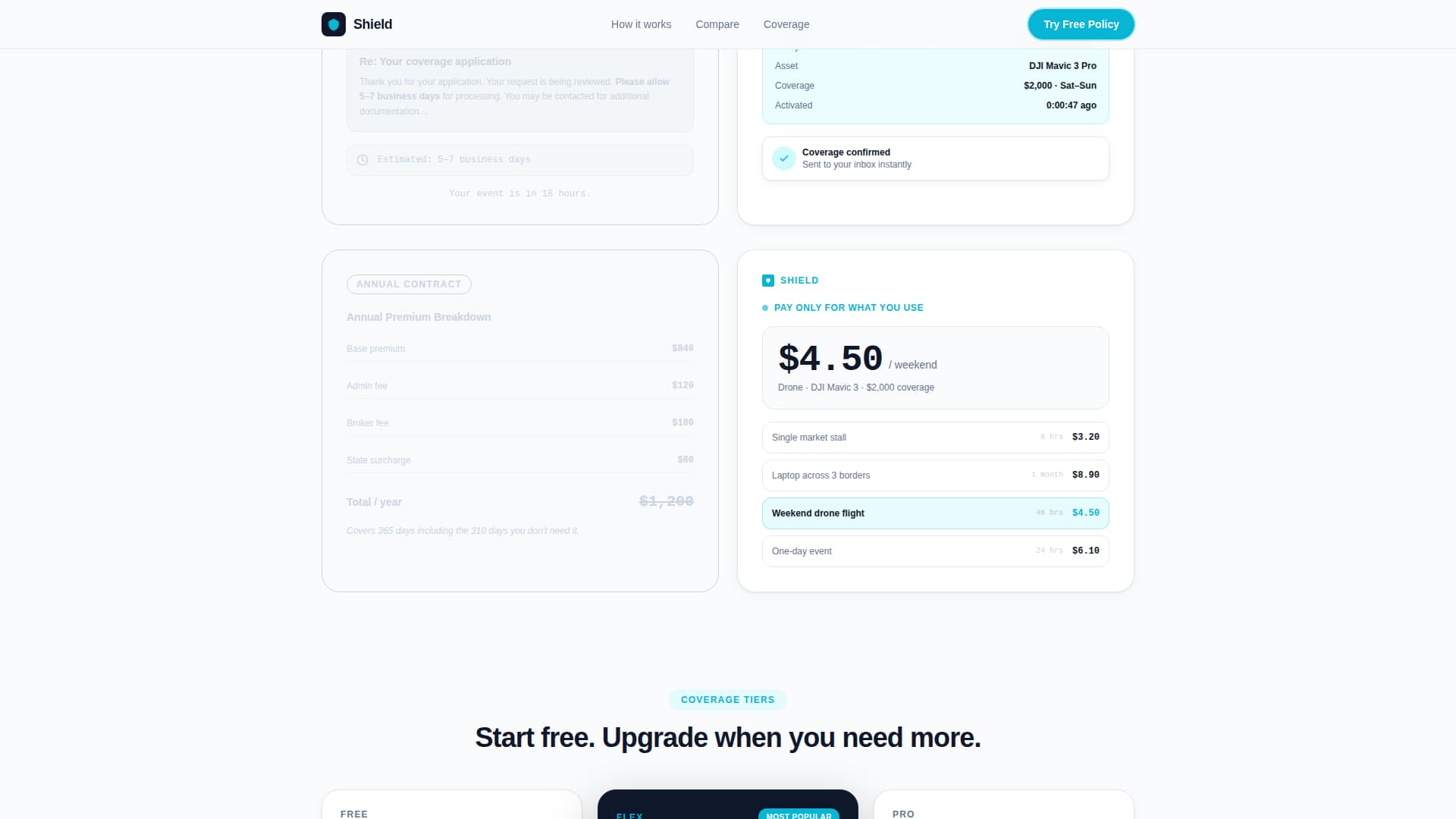 Shield - Instant Microinsurance Landing Page Template