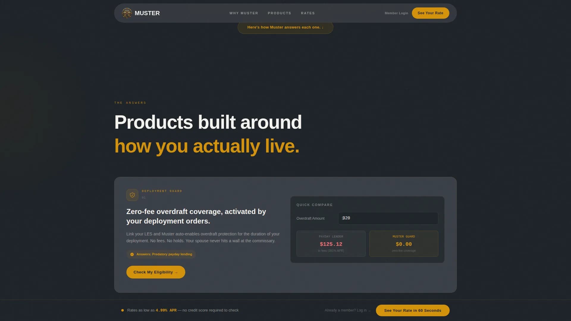 Honor — Military Credit Union Landing Page Template