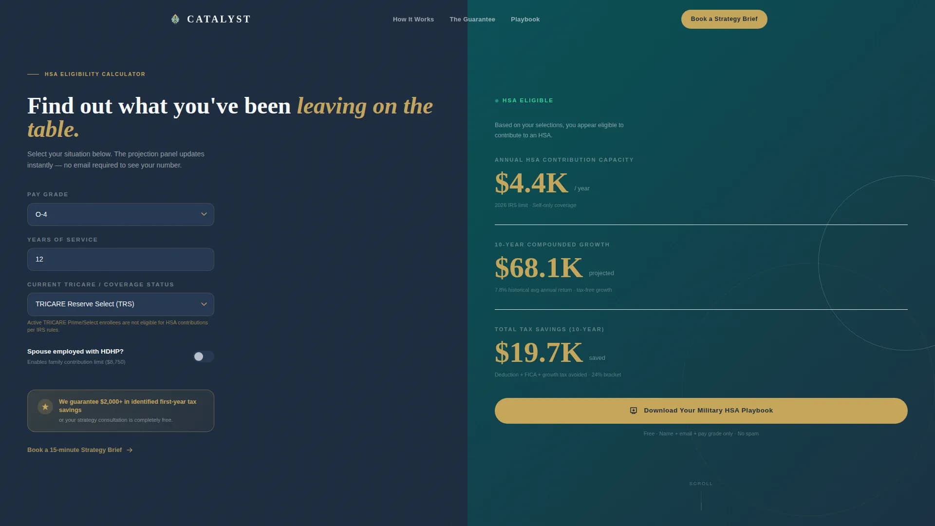 Catalyst - Military HSA Wealth Planning Landing Page Template