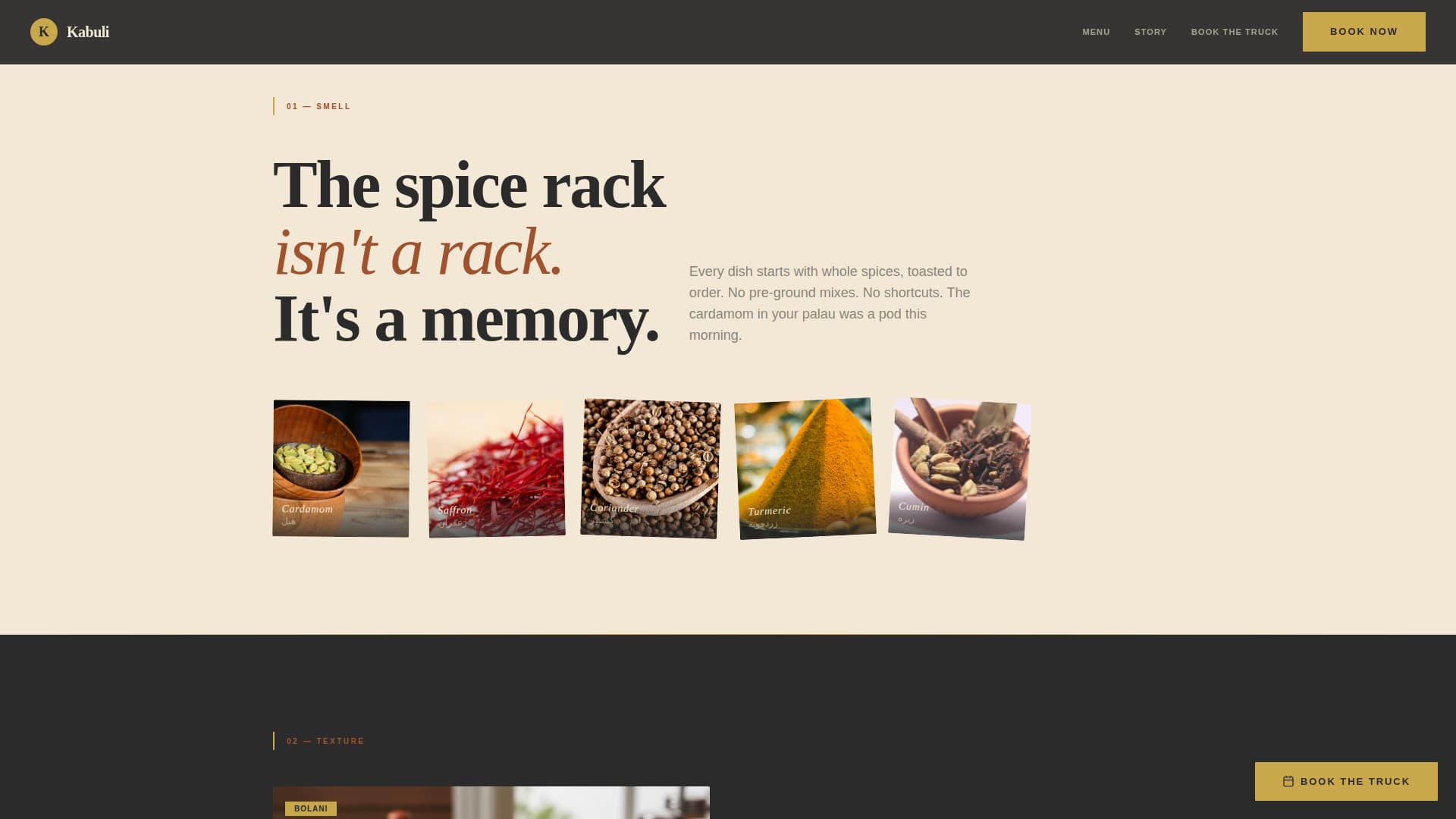 Kabuli - Authentic Afghancuisine Landing Page Template