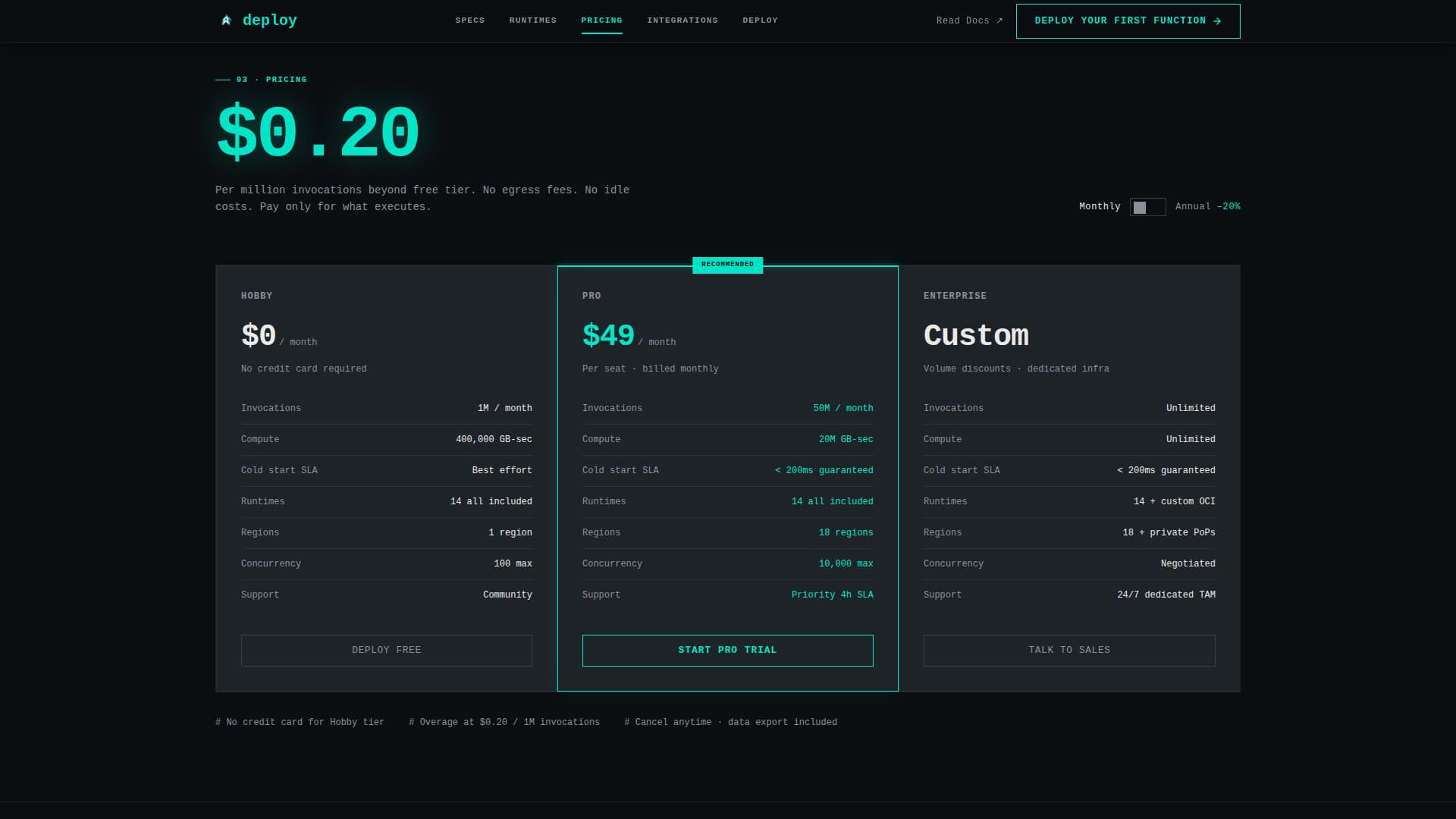 Deploy - Instant Serverless Landing Page Template