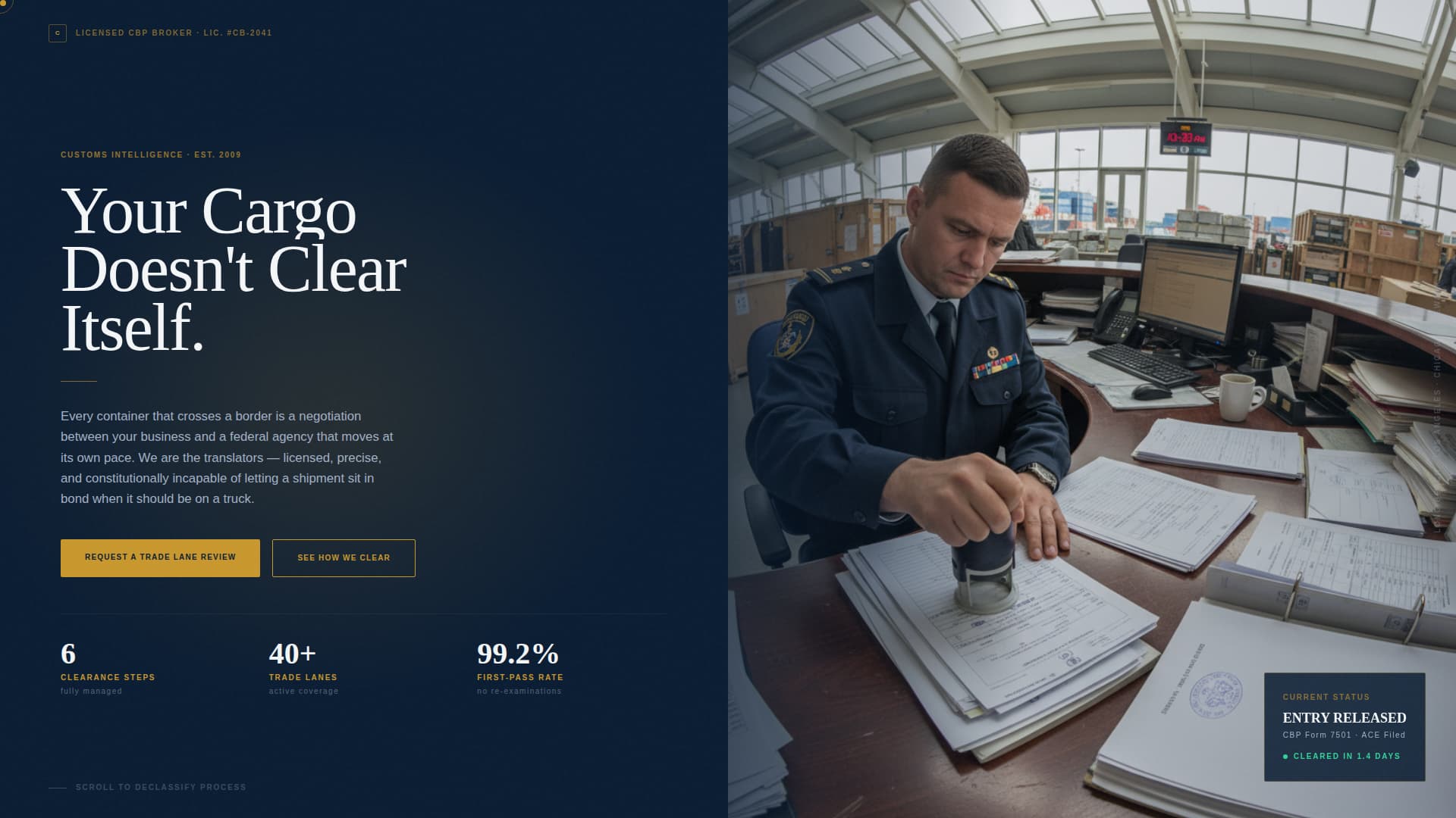 Customs Broker Reviews Website Template