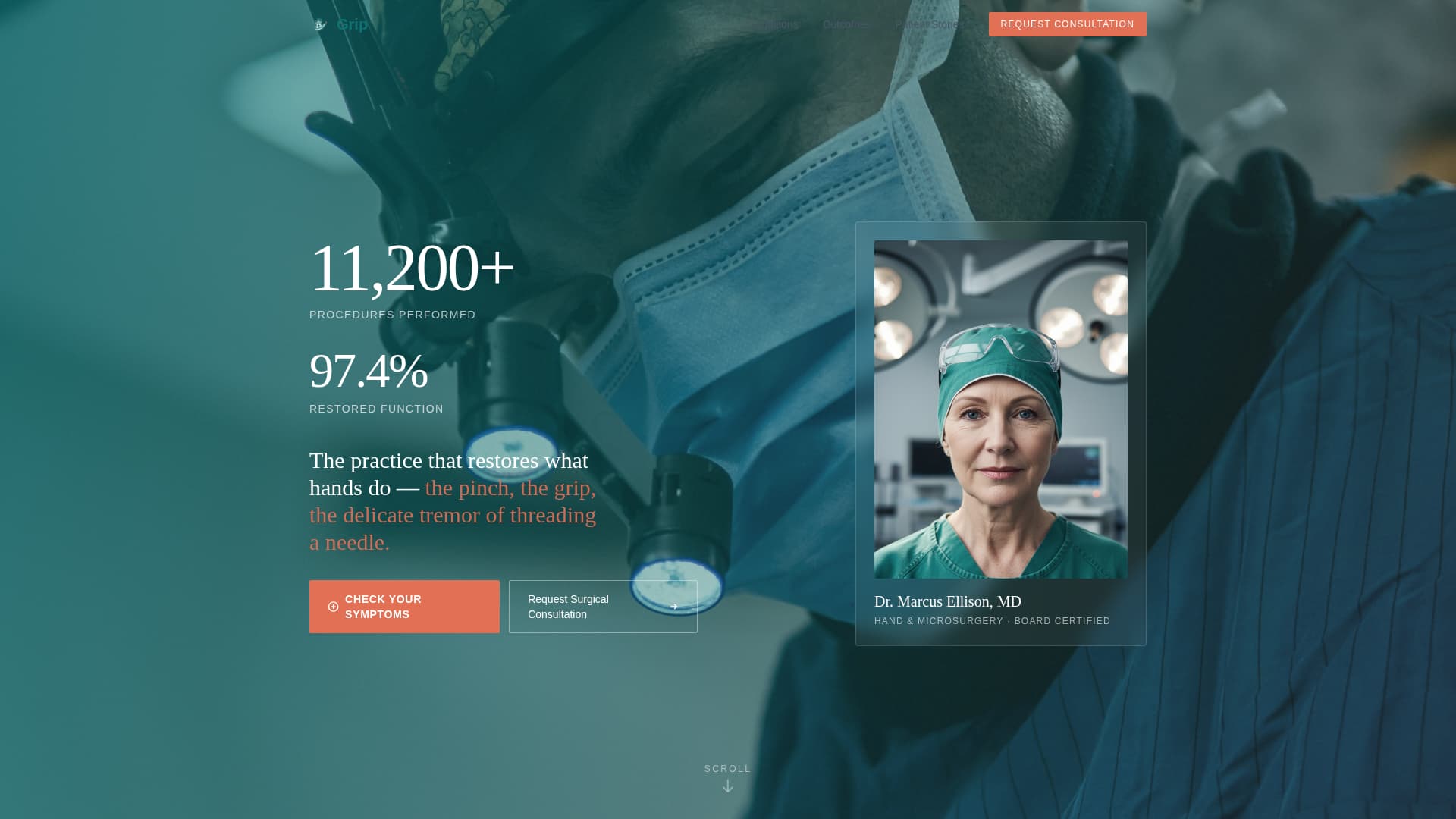 Hand Surgeon Booking Website Template
