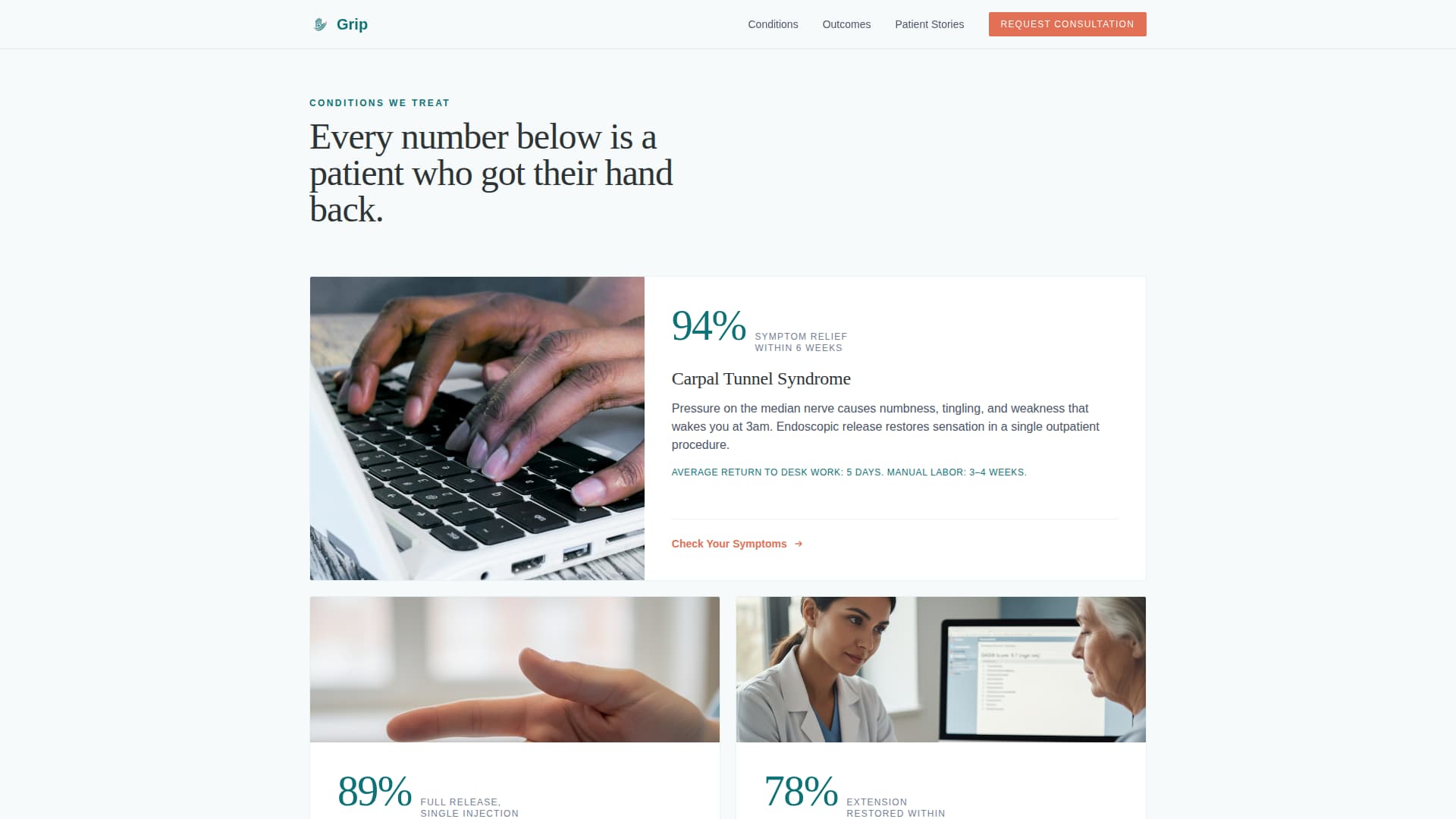 Hand Surgeon Booking Website Template
