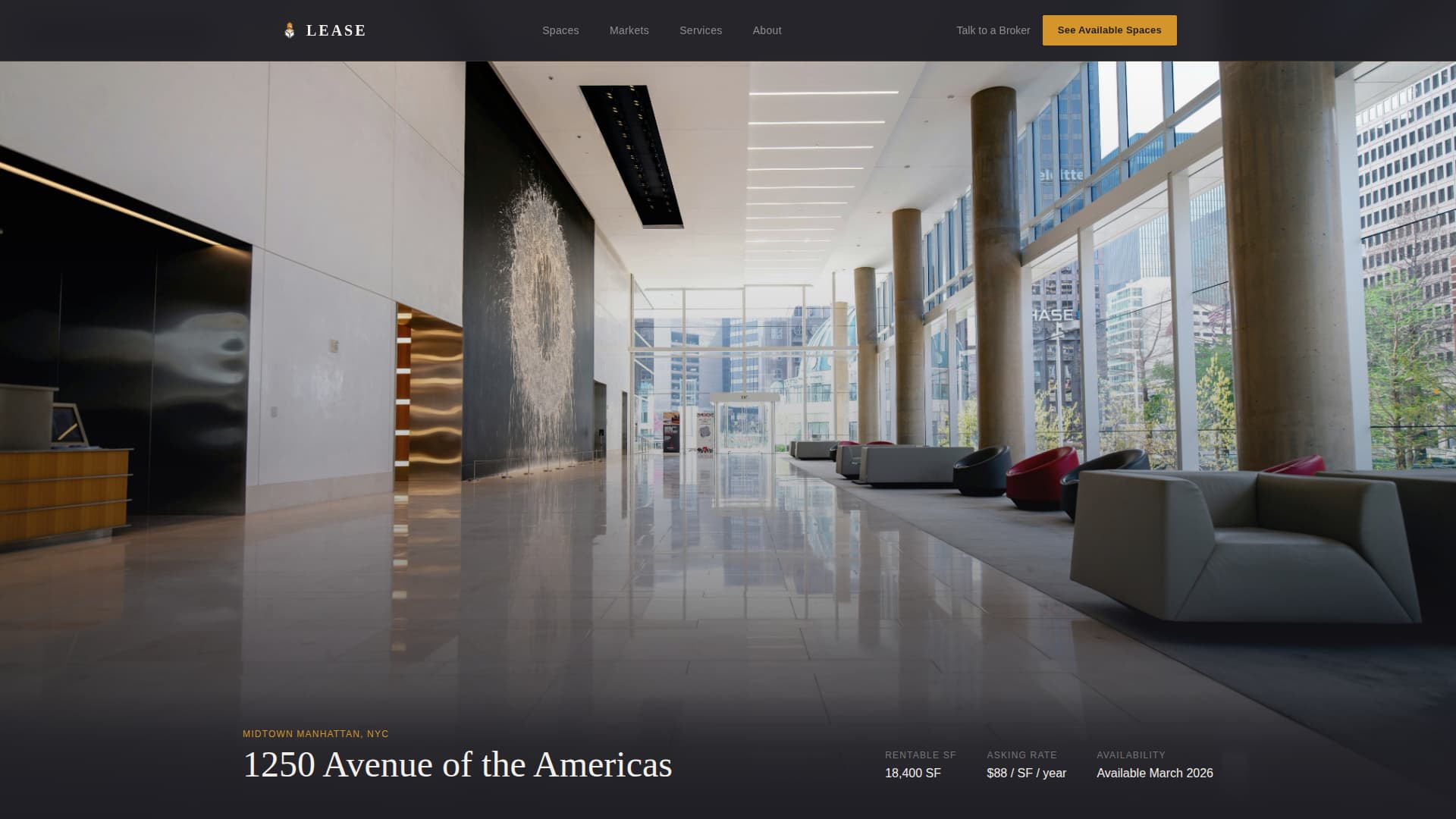 Lease - Luxe Commercial Landing Page Template