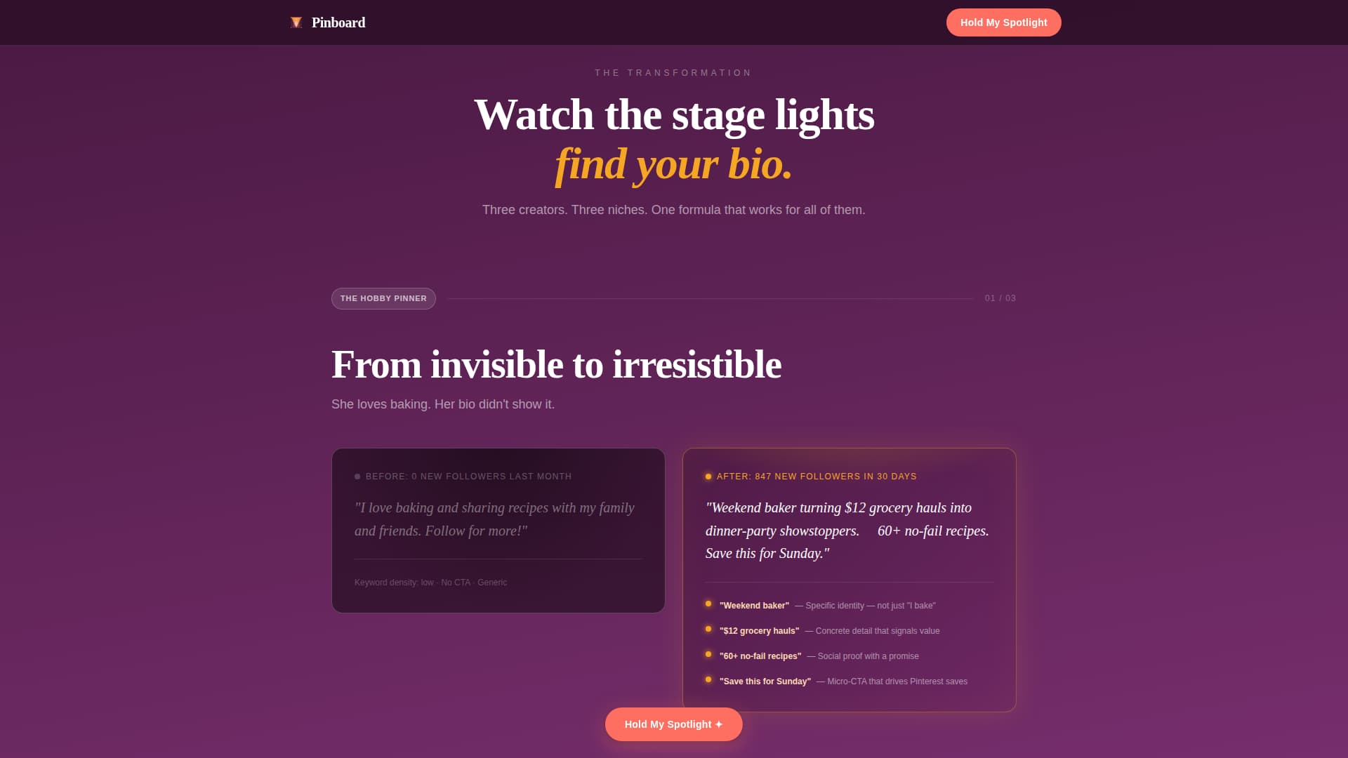 Pinboard - Magnetic Pinterest Landing Page Template