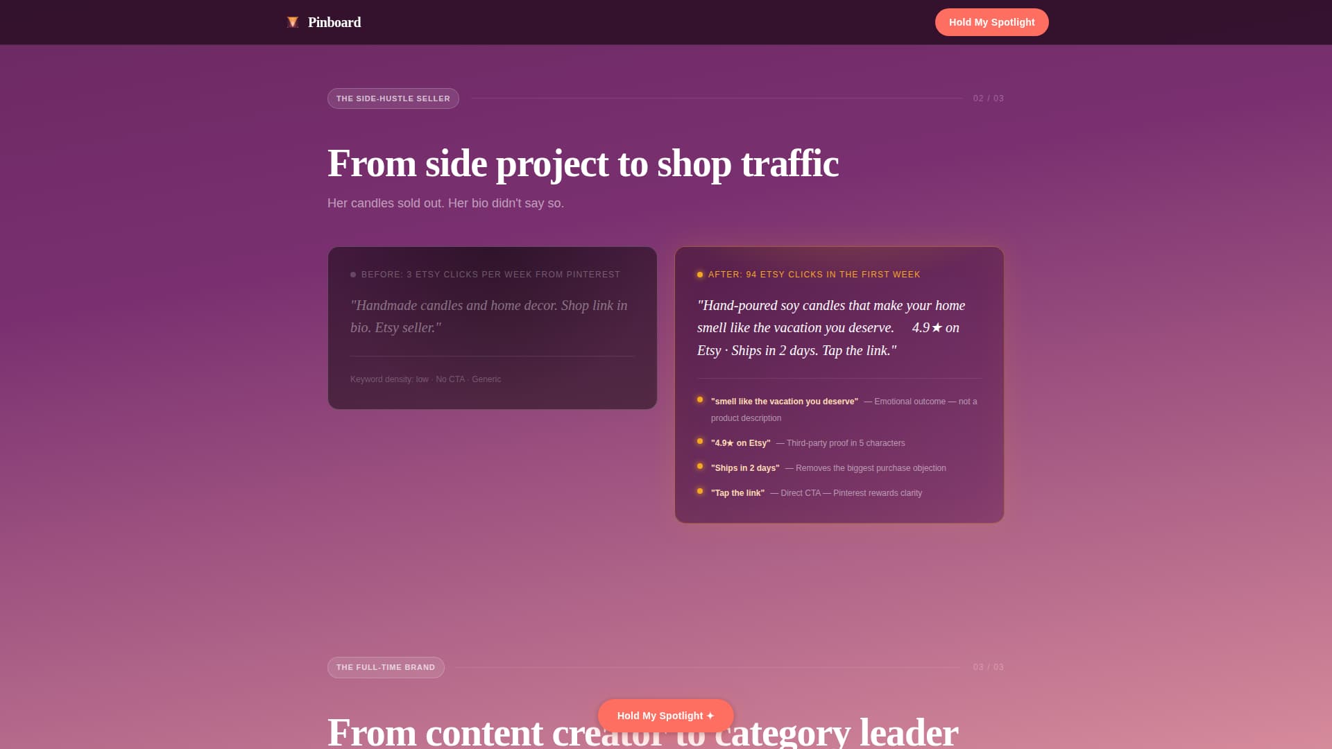 Pinboard - Magnetic Pinterest Landing Page Template