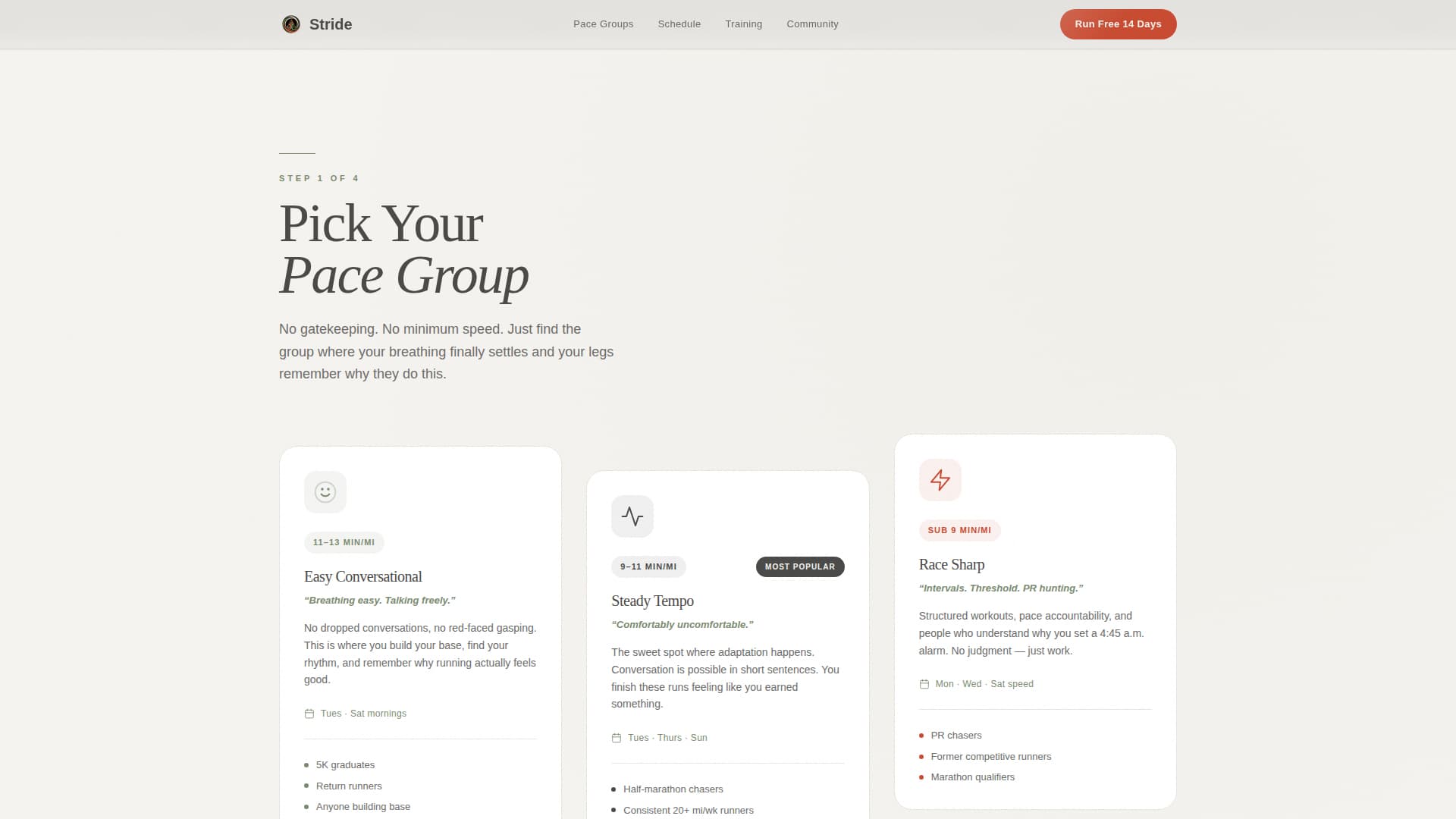 Running Fitness Professional Website Template