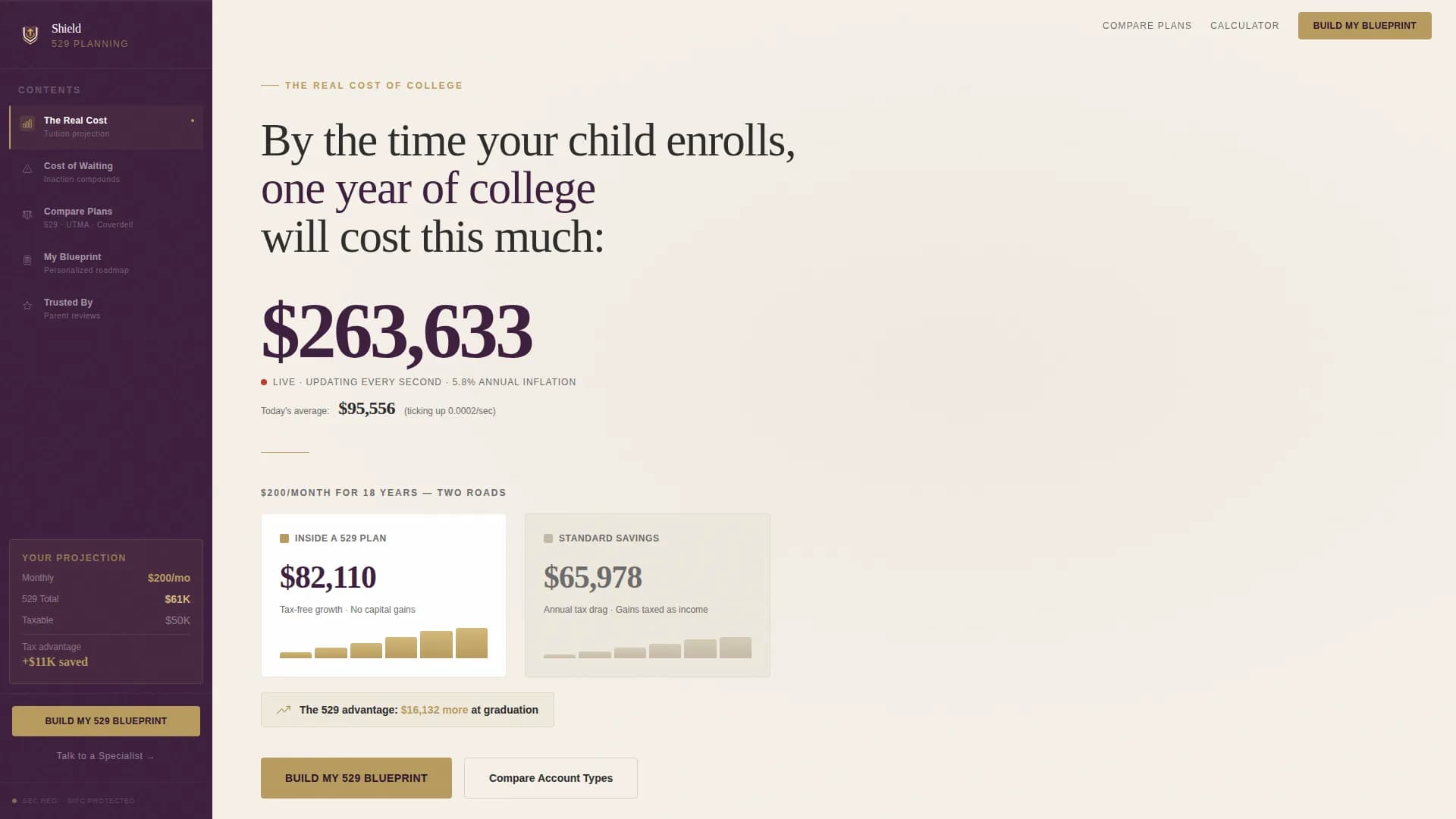 Invest — College Savings Planning Landing Page Template
