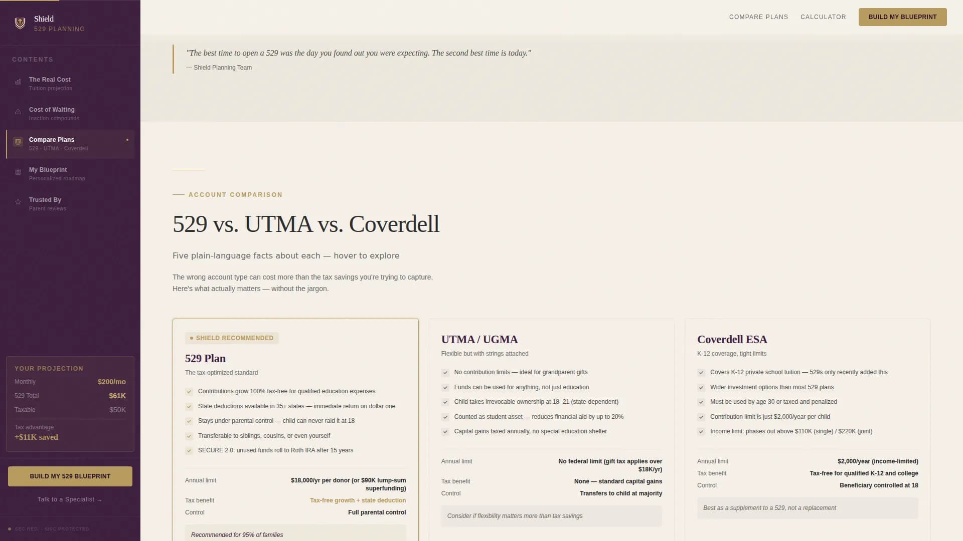 Invest — College Savings Planning Landing Page Template