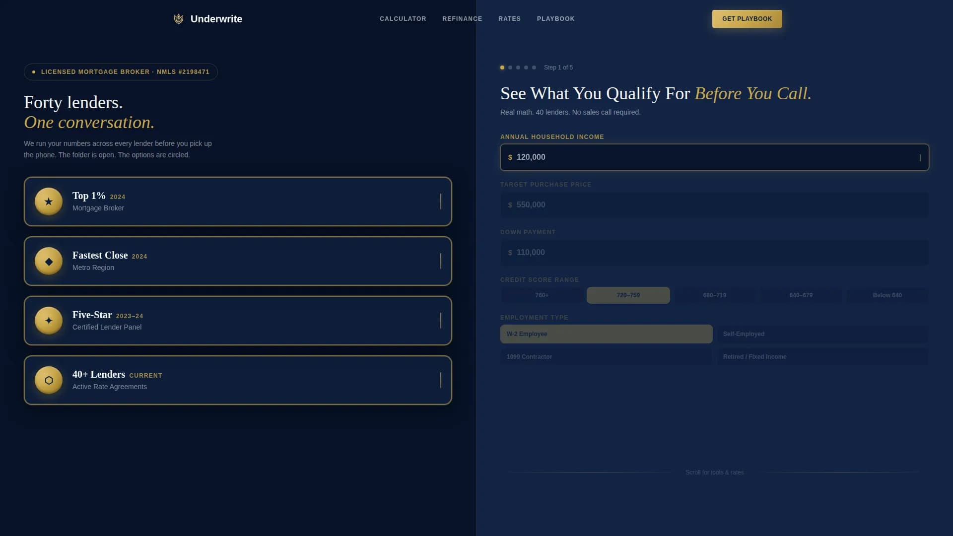 Elevate — Executive Mortgage Broker Landing Page Template